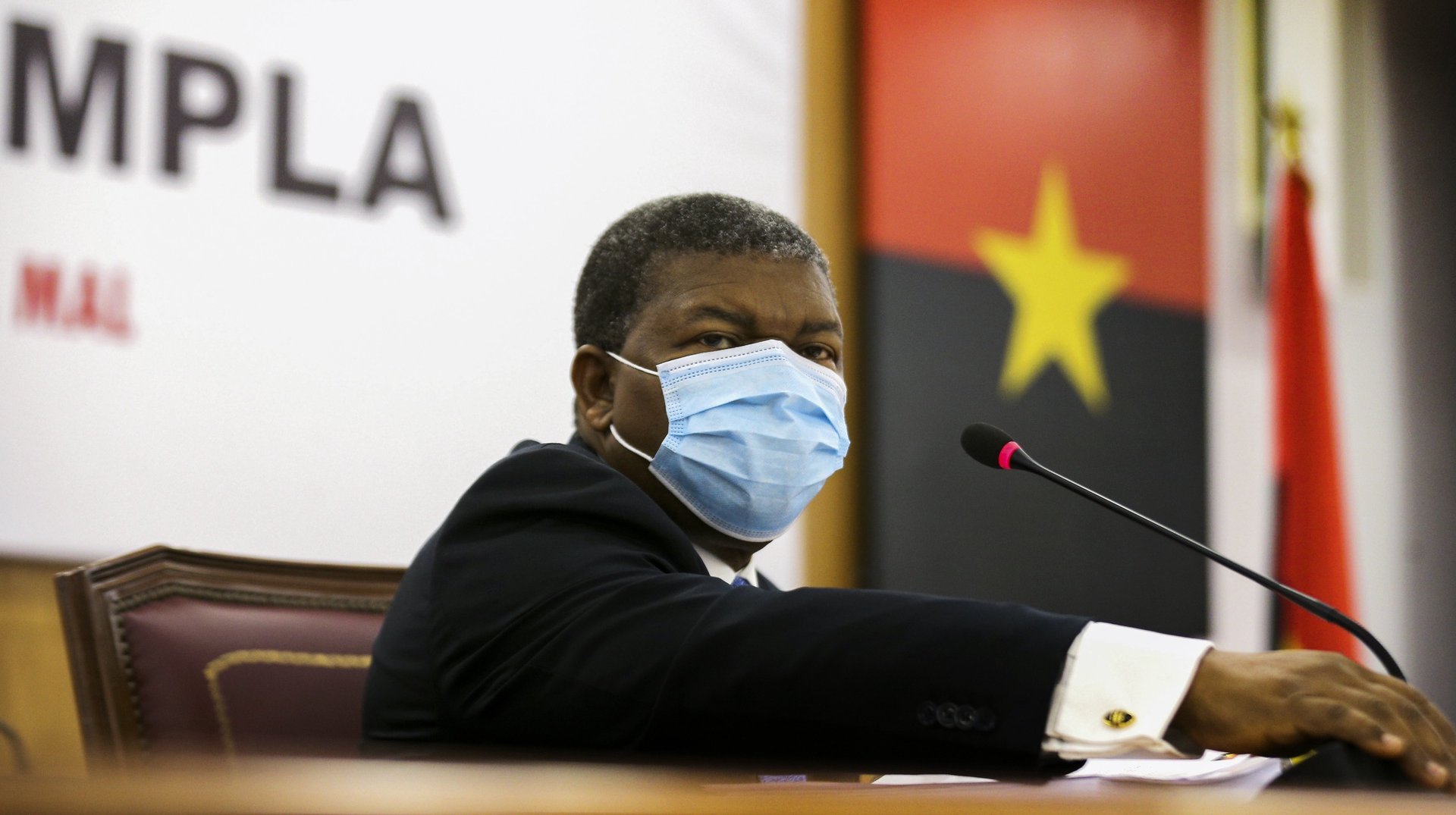O Presidente da República de Angola, João Lourenço, preside à 1.ª Reunião Ordinária do Bureau Politico do Movimento Popular de Libertação de Angola (MPLA), em Luanda Angola, 22 de janeiro de 2021. AMPE ROGÉRIO/LUSA
