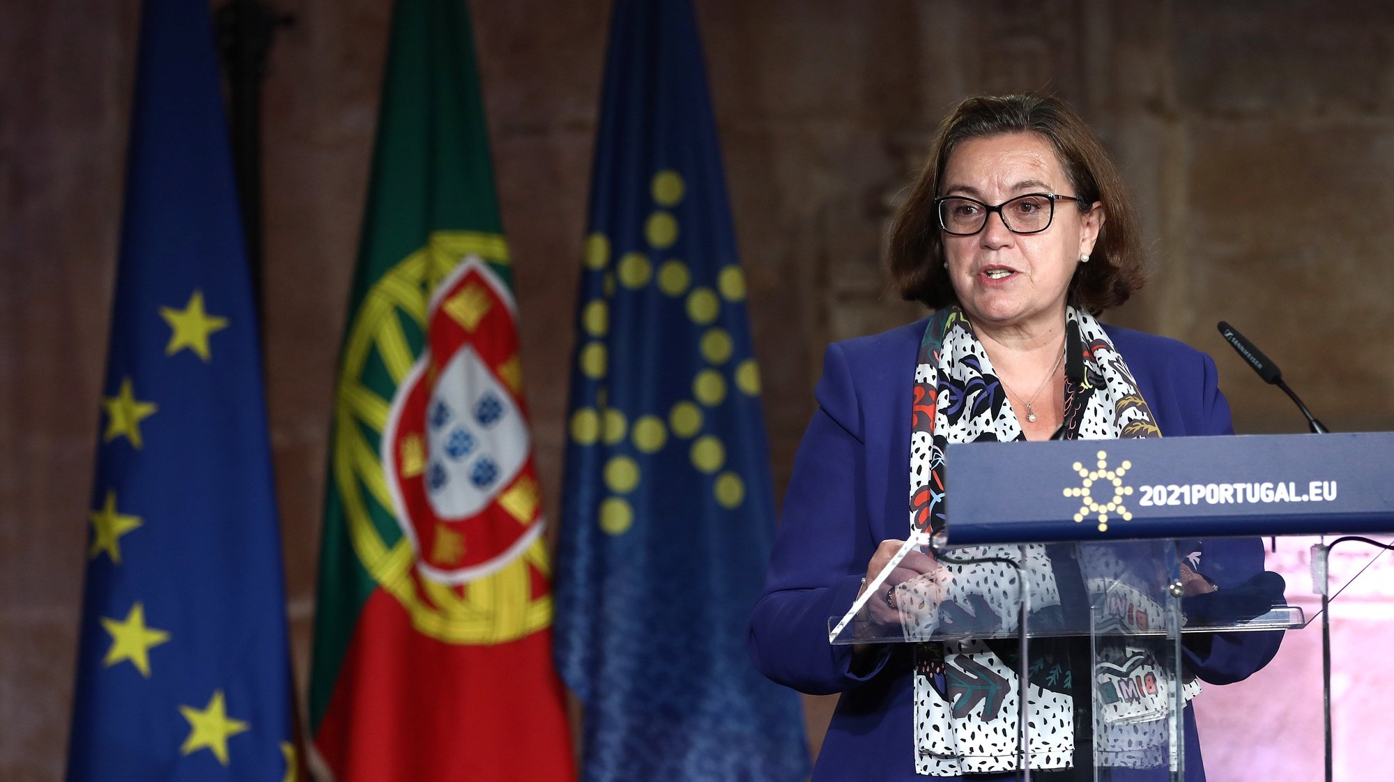 epa09278988 Portuguese Secretary of State for European Affairs Ana Paula Zacarias attends a Conference on the Launch of Creative Europe under the Portuguese Presidency of the Council of the European Union in Lisbon, Portugal, 17 June 2021. The high-level conference will feature speakers from all over Europe â€“ cultural agents, thinkers, politicians, and governmental decision-makers â€“ with the aim of getting Europe behind the new Creative Europe Program.  EPA/ANTONIO PEDRO SANTOS