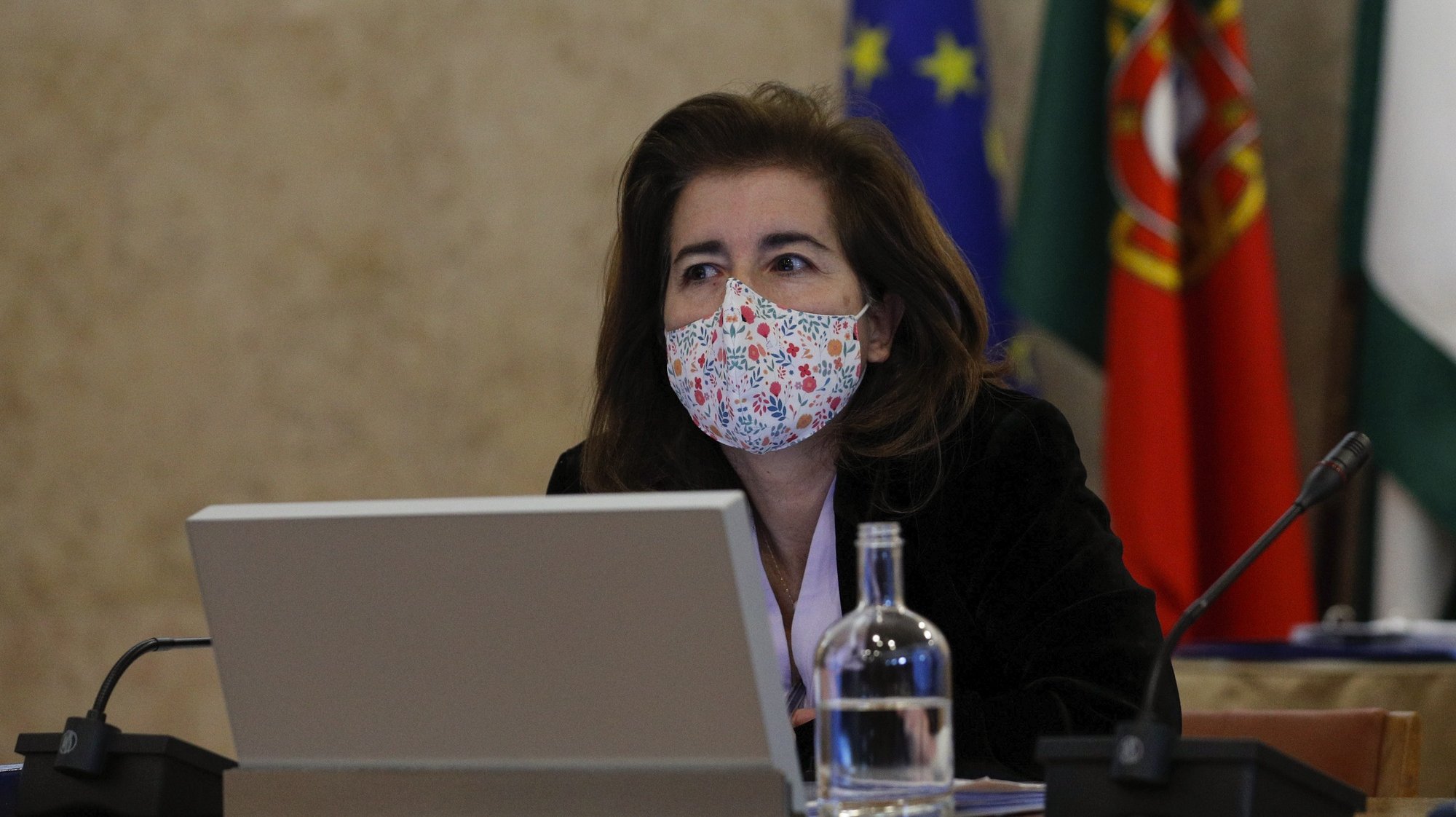 A ministra do Trabalho, Solidariedade e Segurança Social, Ana Mendes Godinho, durante a sua audição perante a Comissão de Trabalho e Segurança Social, na Assembleia da República, em Lisboa, 10 de fevereiro de 2021. ANTÓNIO COTRIM/LUSA