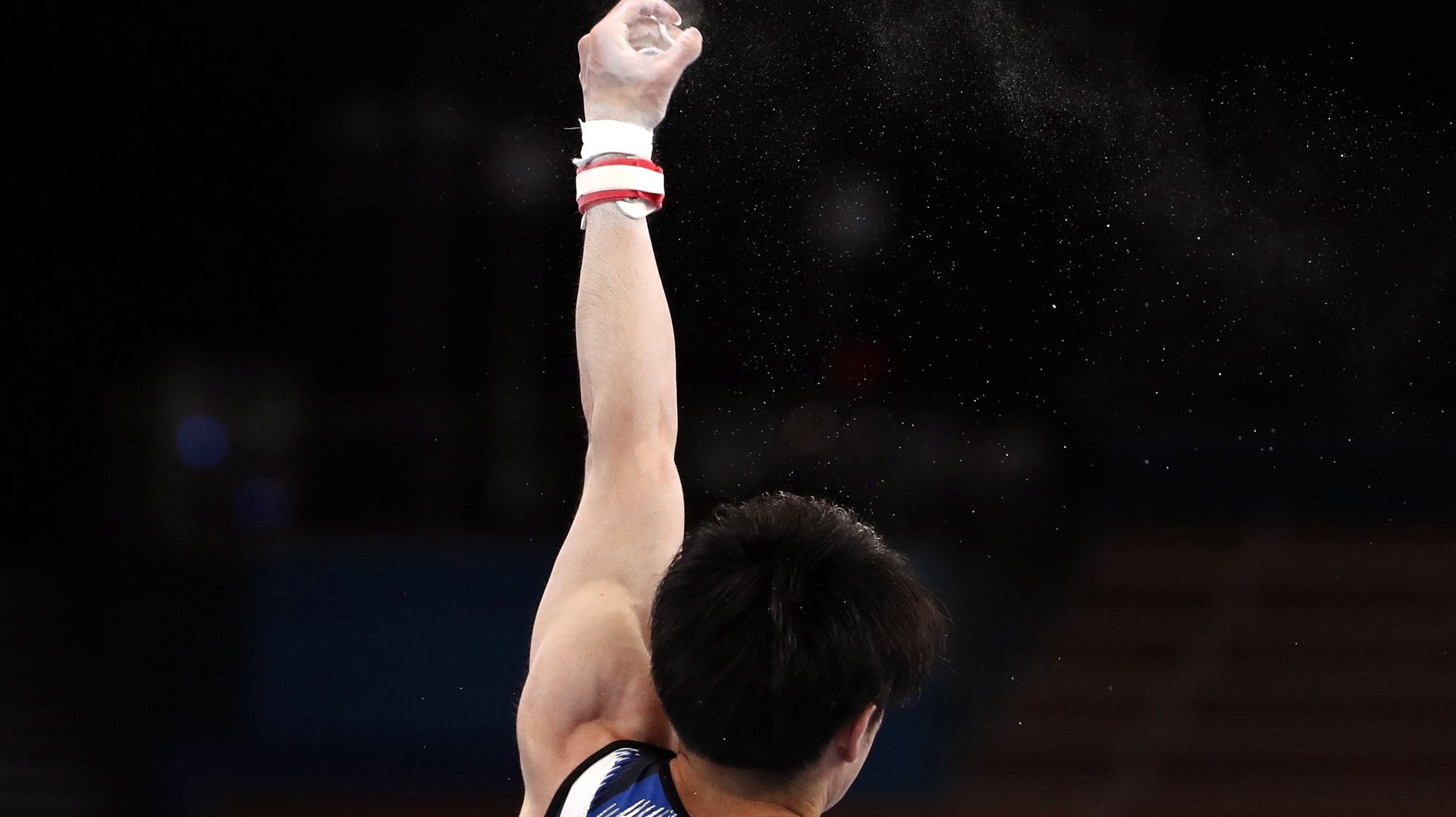 Kohei Uchimura of Japan falls down during the men&#039;s Horizontal Bar Qualification in Artistic Gymnastics events of the Tokyo 2020 Olympic Games at the Ariake Gymnastics Centre in Tokyo, Japan, 24 July 2021. EPA/TATYANA ZENKOVICH