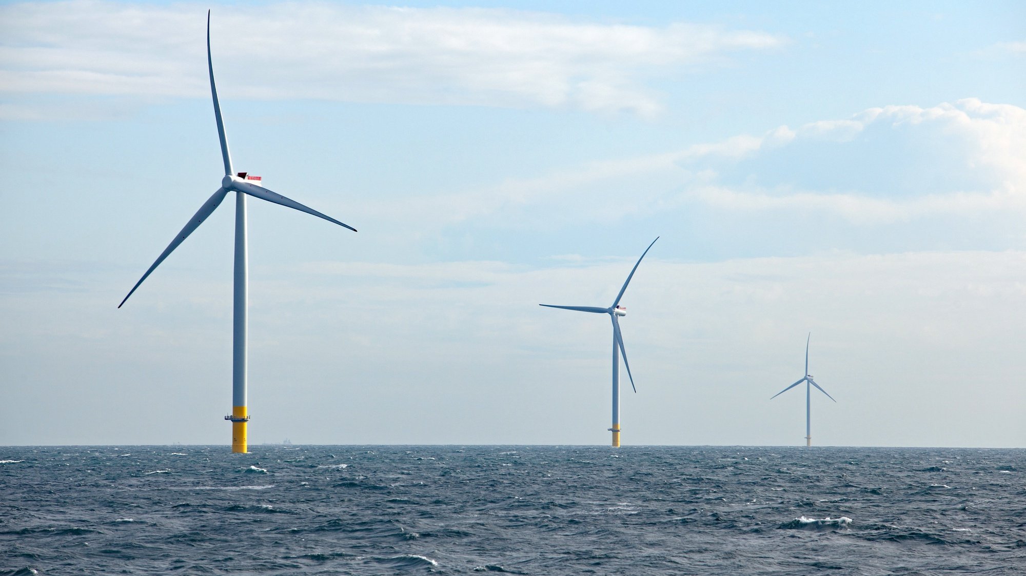 epa08091864 An undated handout photo made available by Orsted on 27 December 2019 shows the wind turbines of Hornsea One, off the Yorkshire coast in the North Sea. The world&#039;s largest wind farm Honrsea One is to be completed in 2020 and scheduled to produce about 1.2 gigawatt of electricity which would serve the demand of one million homes in Britain. The project is operated by Danish energy company Orsted.  EPA/Orsted /HANDOUT DENMARK OUT HANDOUT EDITORIAL USE ONLY/NO SALES