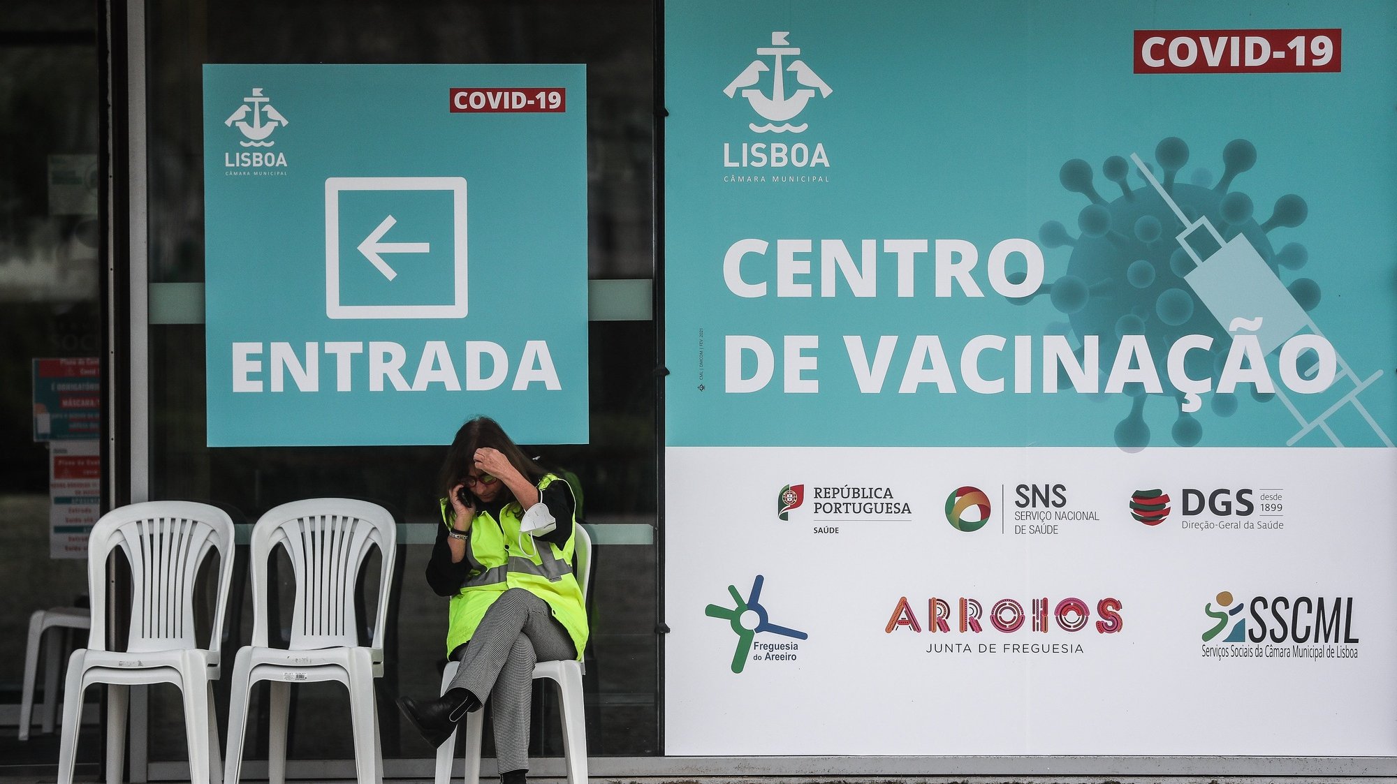 Novo centro de vacinação para a covid-19, nas Olaias, em Lisboa, 5 de março de 2021. MÁRIO CRUZ/LUSA