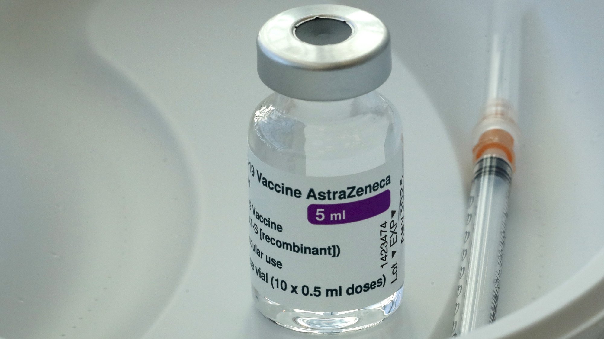 epa09004134 A vial of the Oxford-AstraZeneca COVID-19 vaccine to inoculate people during a vaccination campaign at the Pauls Stradins Clinical University Hospital in Riga, Latvia, 11 February 2021.  EPA/TOMS KALNINS