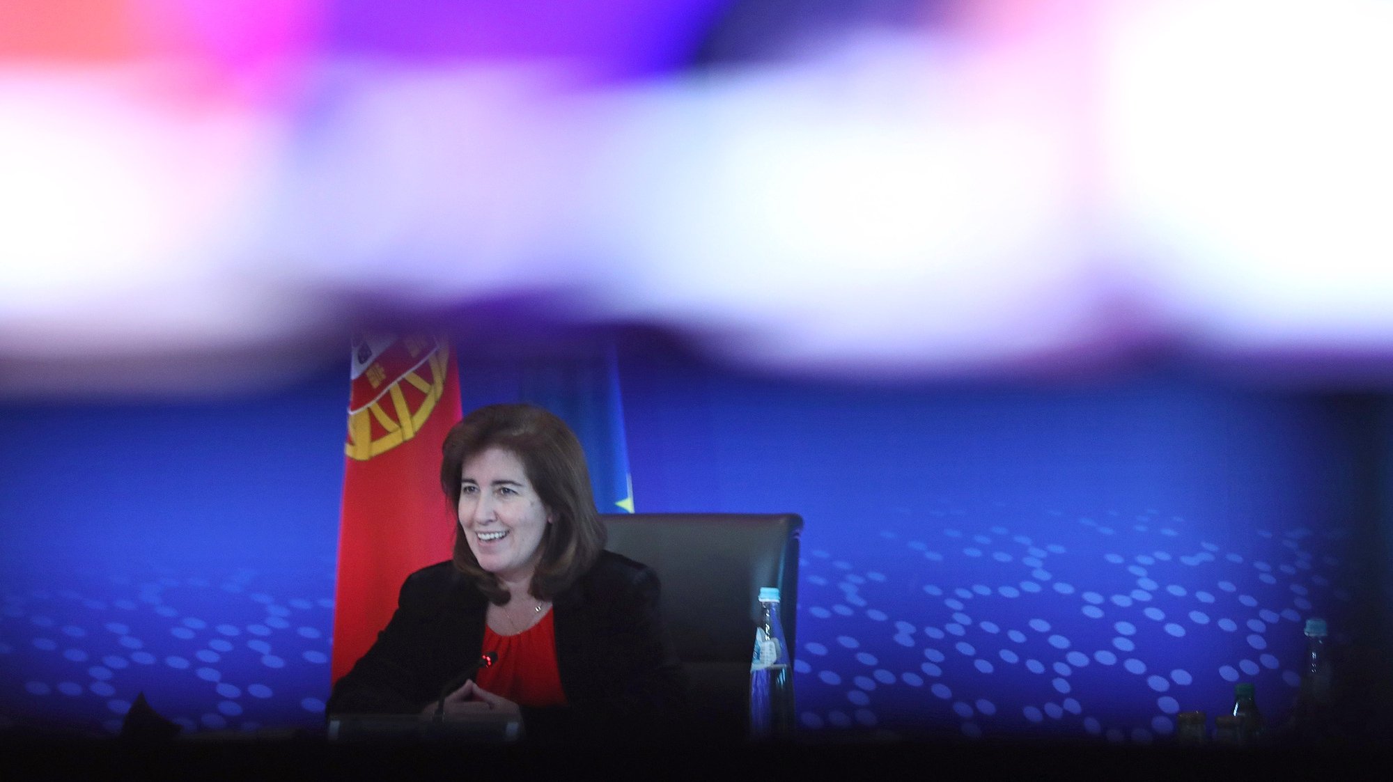 Portuguese Minister of Labour, Solidarity and Social Security, Ana Mendes Godinho during a virtual visit of journalists included in the official program of the Portuguese Presidency of the Council of the European Union in Lisbon, Portugal, 07 January 2021. During the first half of this year, Portugal will have its fourth presidency after 1992, 2000 and 2007. ANTÓNIO PEDRO SANTOS/LUSA