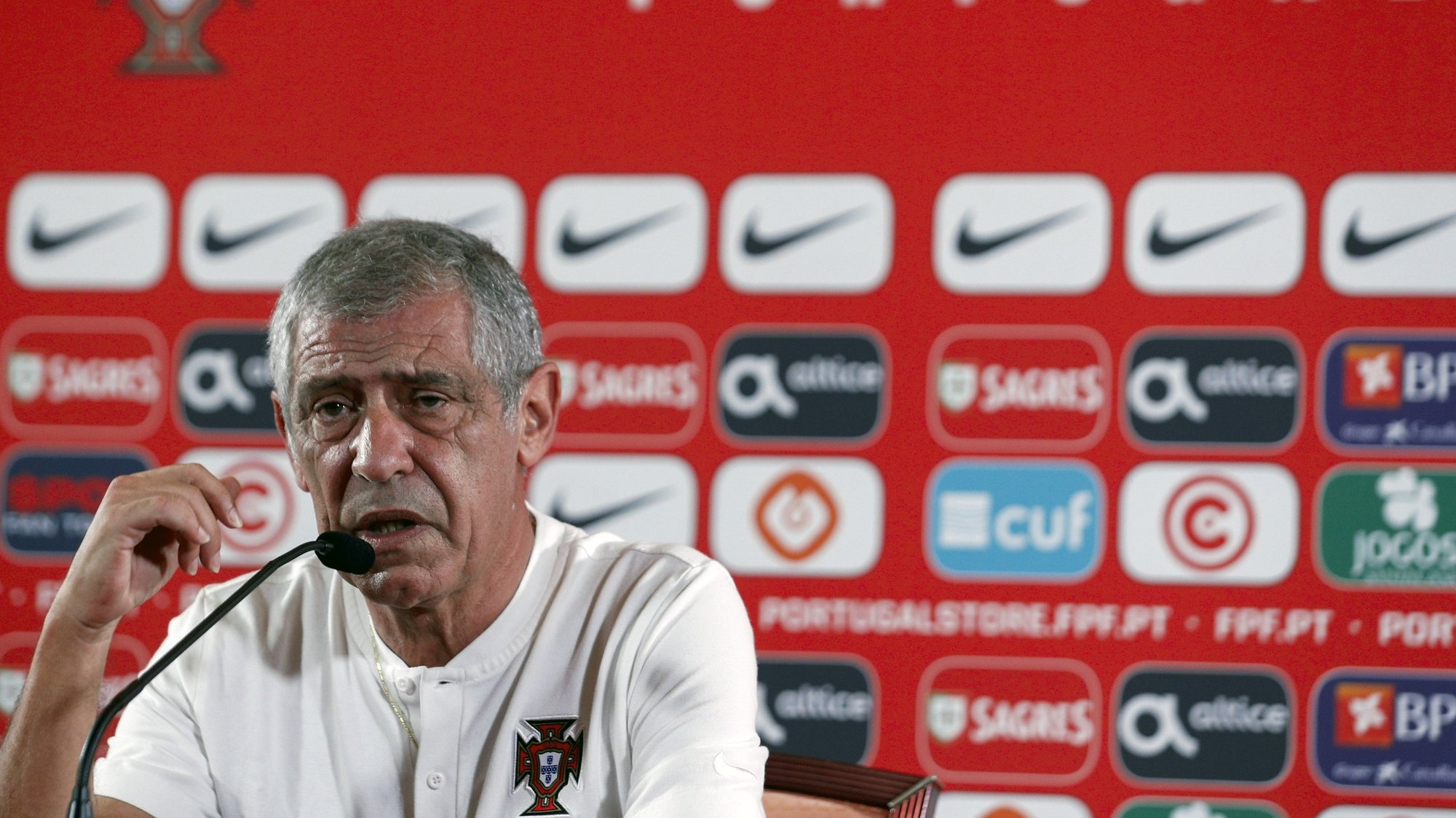 Portugal´s national soccer team  head coach, Fernando Santos, during the press conference at Garrao Village, Loule, South of Portugal, 11 October 2021. Portugal will face Luxembourg in the FIFA World Cup Qatar 2022 qualifying group A soccer match next 12 October in Faro. ANTONIO COTRIM/LUSA