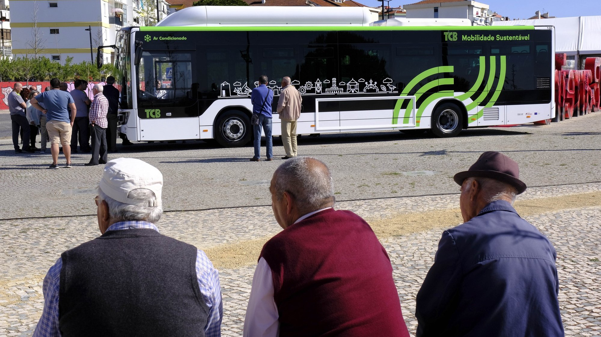 O primeiro autocarro a gás para os Transportes Coletivos do Barreiro durante a apresentação da Estratégia Nacional para a Mobilidade Ativa – Renovação da Frota dos Transportes Coletivos do Barreiro, 28 de março de 2019. RUI MINDERICO/LUSA