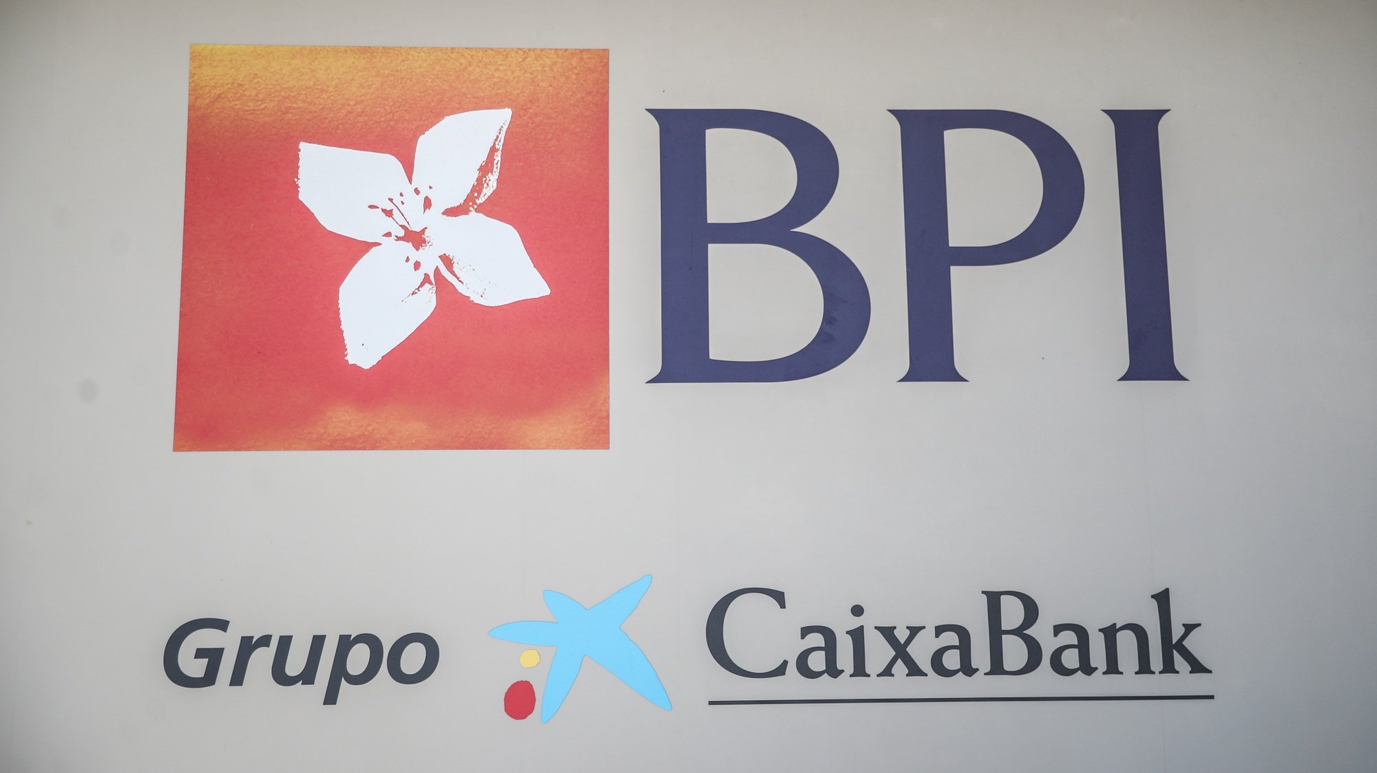 Logotipo do BPI, na sede em Lisboa, 30 de julho de 2021. MÁRIO CRUZ/LUSA