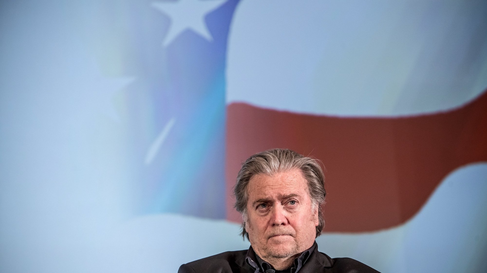 epa09537827 (FILE) - Former Trump political strategist Steve Bannon attends a discussion meeting in Prague, Czech Republic, 22 May 2018 (reissued 21 October 2021). The House of Representatives on 21 October 2021 voted to hold former White House strategist in the Trump administration, Stephen Bannon, in criminal contempt of Congress for refusing to comply with a subpoena issued by the House Select Committee on the 06 January Attack.  EPA/MARTIN DIVISEK *** Local Caption *** 56633219