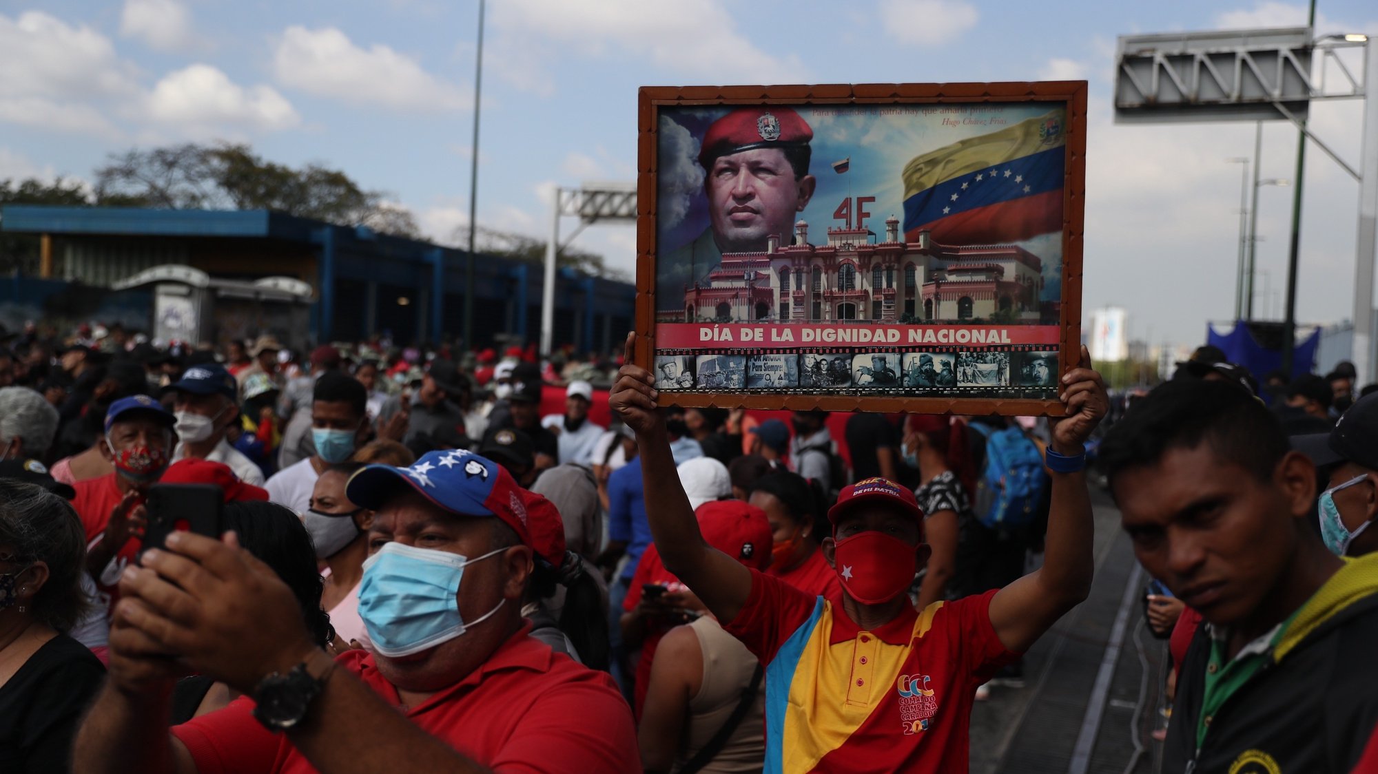 Uma marcha comemorativa do 30.º aniversário do golpe de Estado da Venezuela que se deu a 4 de fevereiro de 2022