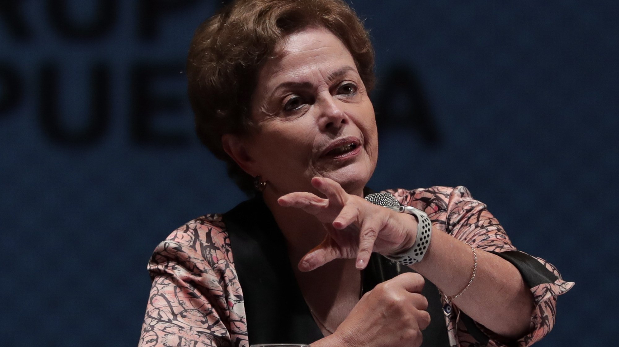 epa09858485 Former President of Brazil Dilma Rousseff participates in the international meeting on Democracy and Equality at the State University in Rio de Janeiro, Brazil, 29 March 2022.  EPA/Andre Coelho