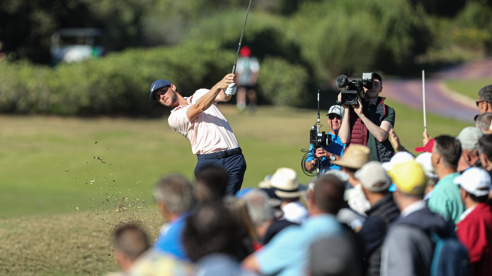 Belgium golfer Thomas Pieters in action during the Portugal Masters 2021 tournament in Vilamoura, southern Portugal, 07 November 2021. Thomas Pieters win the Portugal Masters 2021. LUIS FORRA/LUSA