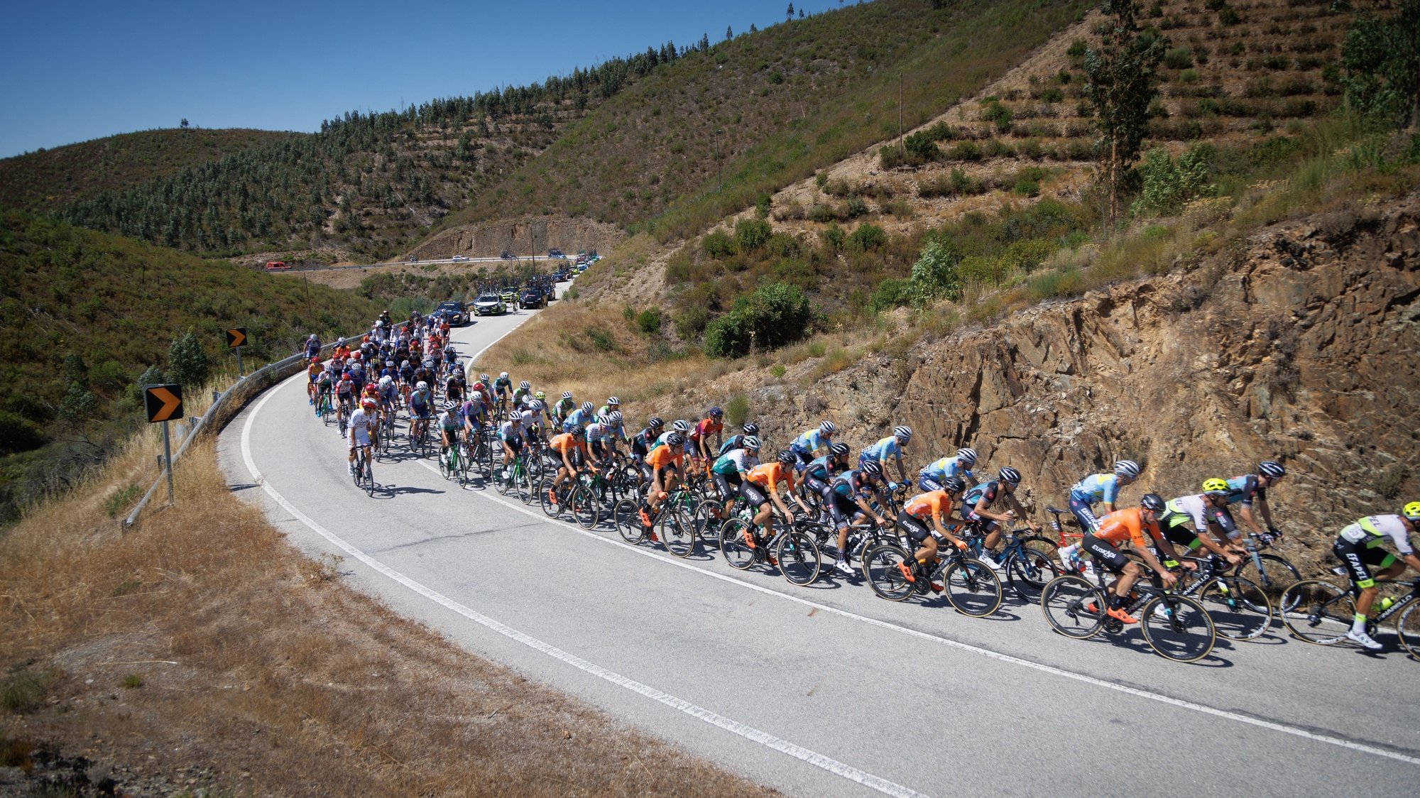 Fase da 3ª etapa da 83ª Volta a Portugal em Bicicleta, que decorreu hoje entre Sertã e a Torre (Covilhã) na Serra da Estrela, com 159 Km de extensão, Covilhã, 7 de agosto de 2022. PEDRO SARMENTO COSTA/LUSA