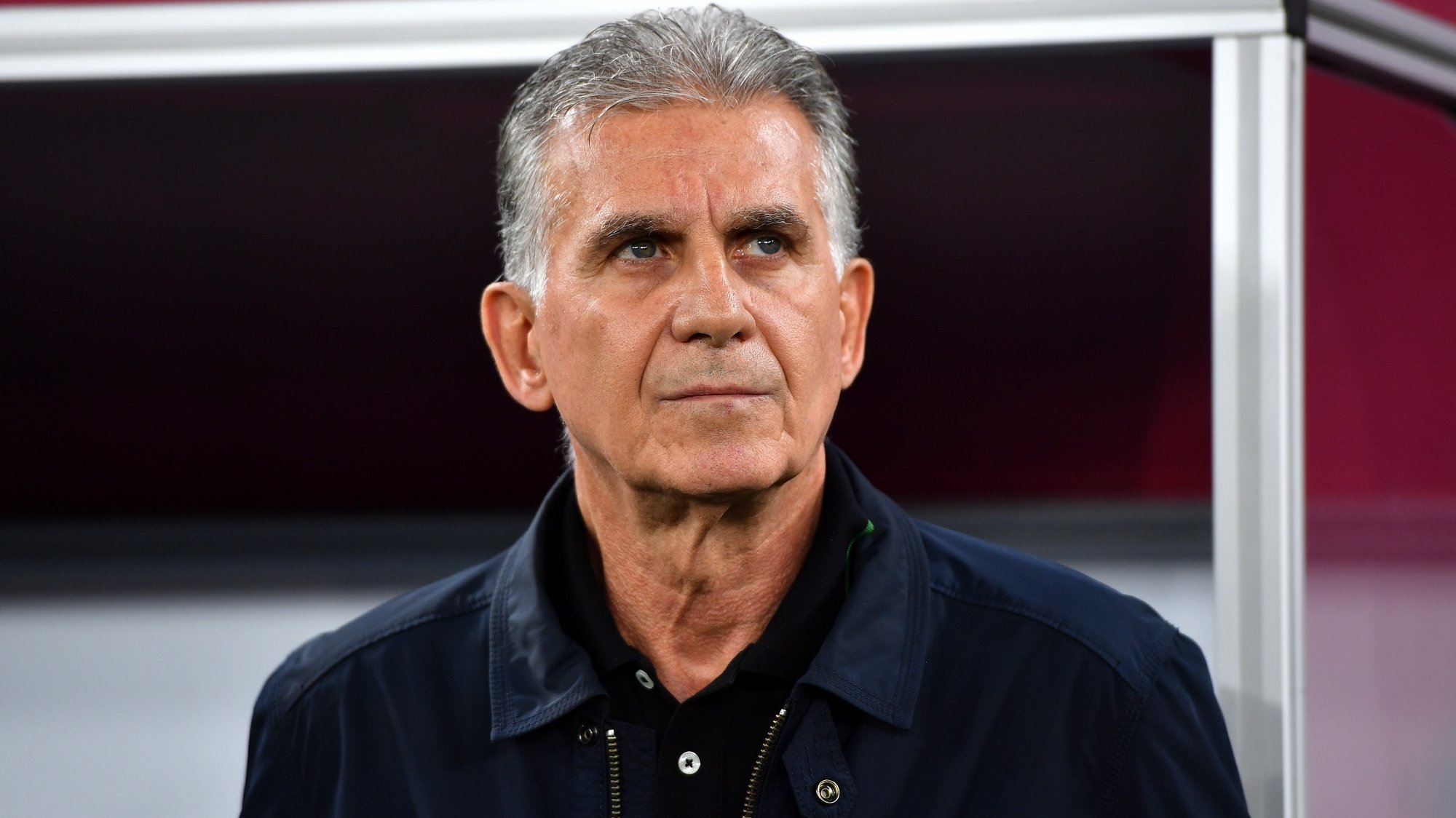 epa09643300 The coach of Egypt Carlos Queiroz before the FIFA Arab Cup semi final match between Tunisia and Egypt at Stadium 974 in Doha, Qatar, 15 December 2021.  EPA/Noushad Thekkayil