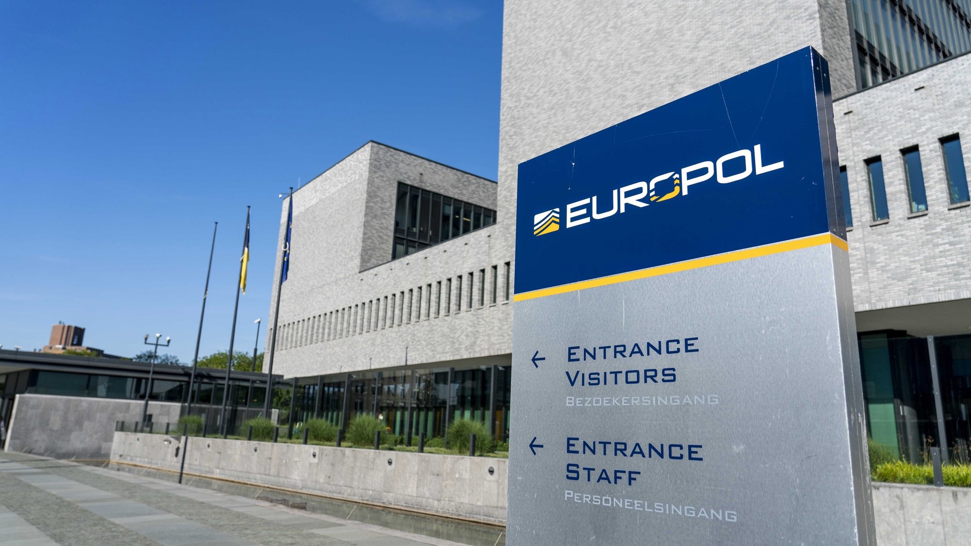 epa09254493 An exterior view of the Europol headquarters in The Hague, the Netherlands, 08 June 2021, prior to a Europol&#039;s press conference on one of the largest and most sophisticated law enforcement operations to date in the fight against encrypted criminal activities that resulted in the arrest of more than 800 people. According to a statement by the Europol, the US Federal Bureau of Investigation (FBI), the Dutch National Police, the Swedish Police Authority, in cooperation with the US Drug Enforcement Administration (DEA) and 16 other countries have carried out the investigations with the support of Europol.  EPA/JERRY LAMPEN