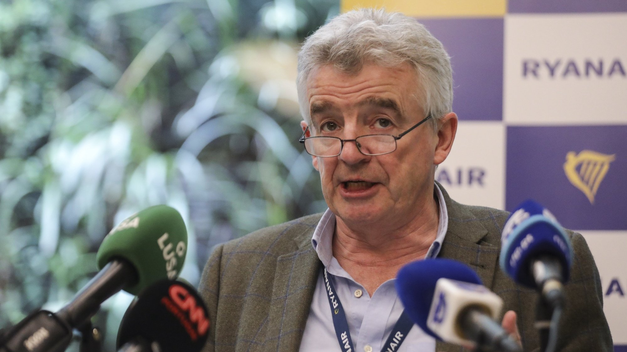 Ryanair CEO Michael O&#039;Leary attends a press conference of Ryanair Group in Lisbon, Portugal, 16 February 2022. Ryanair&#039;s CEO, Michael O&#039;Leary, said today that the Irish airline may have to give up 20 routes in Lisbon this summer due to TAP&#039;s accumulation of unused slots. MIGUEL A. LOPES/LUSA
