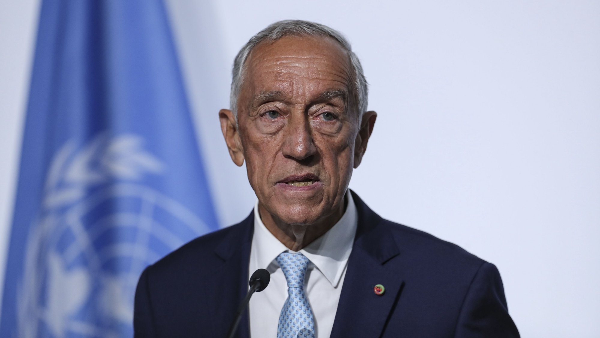 Portuguese President Marcelo Rebelo de Sousa during the press conference after the opening of the plenary session of UN Ocean Conference at Lisbon, 27th june 2022. MIGUEL A. LOPES/LUSA