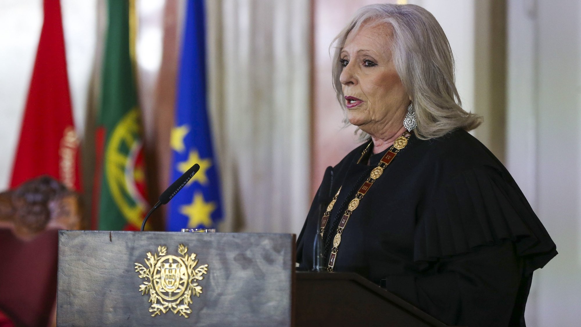 O procuradora-geral da República, Lucília Gago, intervém na cerimónia de abertura do Ano Judicial, no Salão Nobre do Supremo Tribunal de Justiça, em Lisboa, 20 de abril de 2022. MANUEL DE ALMEIDA/LUSA