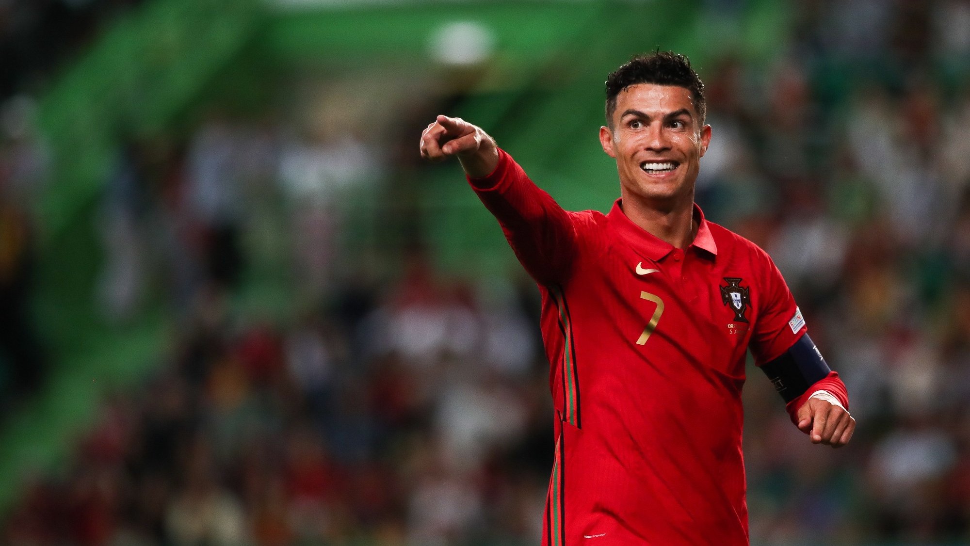 epa09998148 Portugal&#039;s Cristiano Ronaldo reacts during the UEFA Nations League soccer match between Portugal and Switzerland in Lisbon, Portugal, 05 June 2022.  EPA/MARIO CRUZ