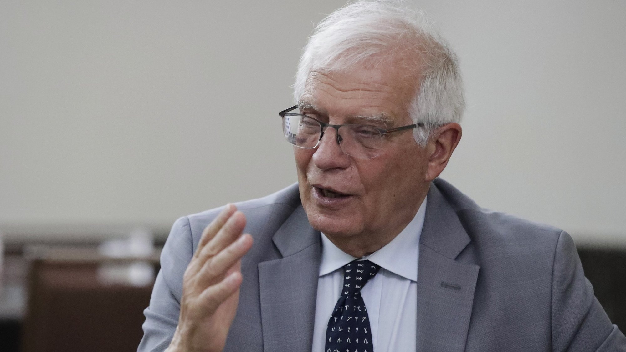 epa09925559 The High Representative of the European Union for Foreign Affairs and Security Policy, Josep Borrell, speaks with Efe during an interview in Panama City, Panama, 03 May 2022. Borrell, predicted that European countries will stop buying oil from Russia &#039;well before the end of the year.&#039; &#039;I hope so, well before the end of the year,&#039; Borrell said, after participating in a meeting of foreign ministers of the Central American Integration System (SICA) and the Caribbean Community. (SICA) with the EU.  EPA/Bienvenido Velasco