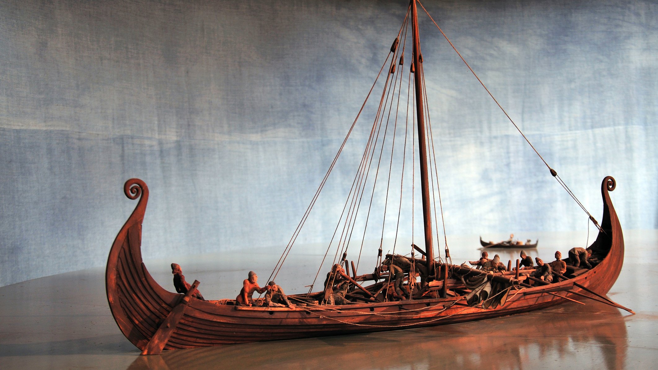 Barco viking no Museu de Estocolmo, na Suécia