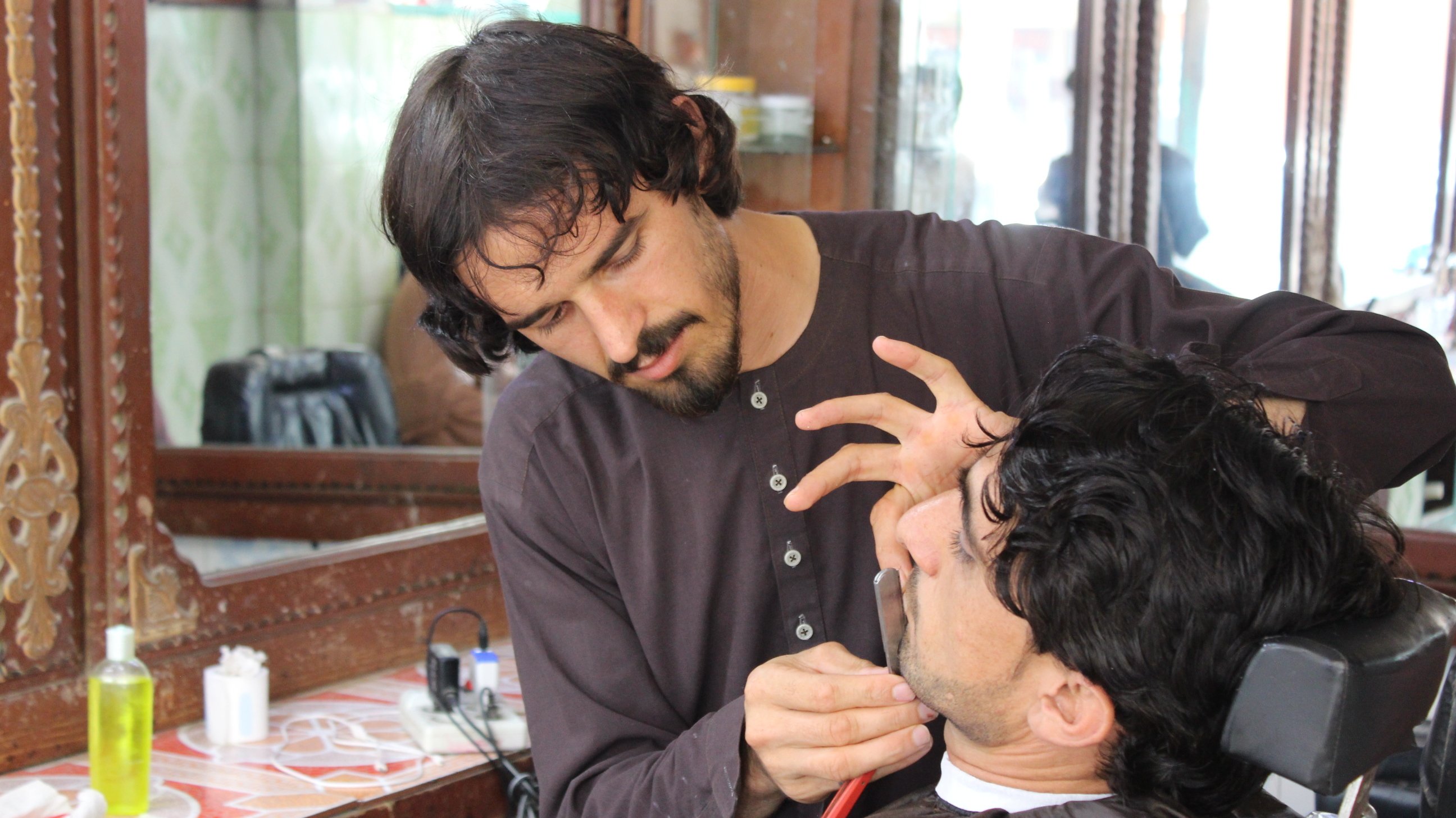 Barbers in Afghanistan&#039;s Khost province