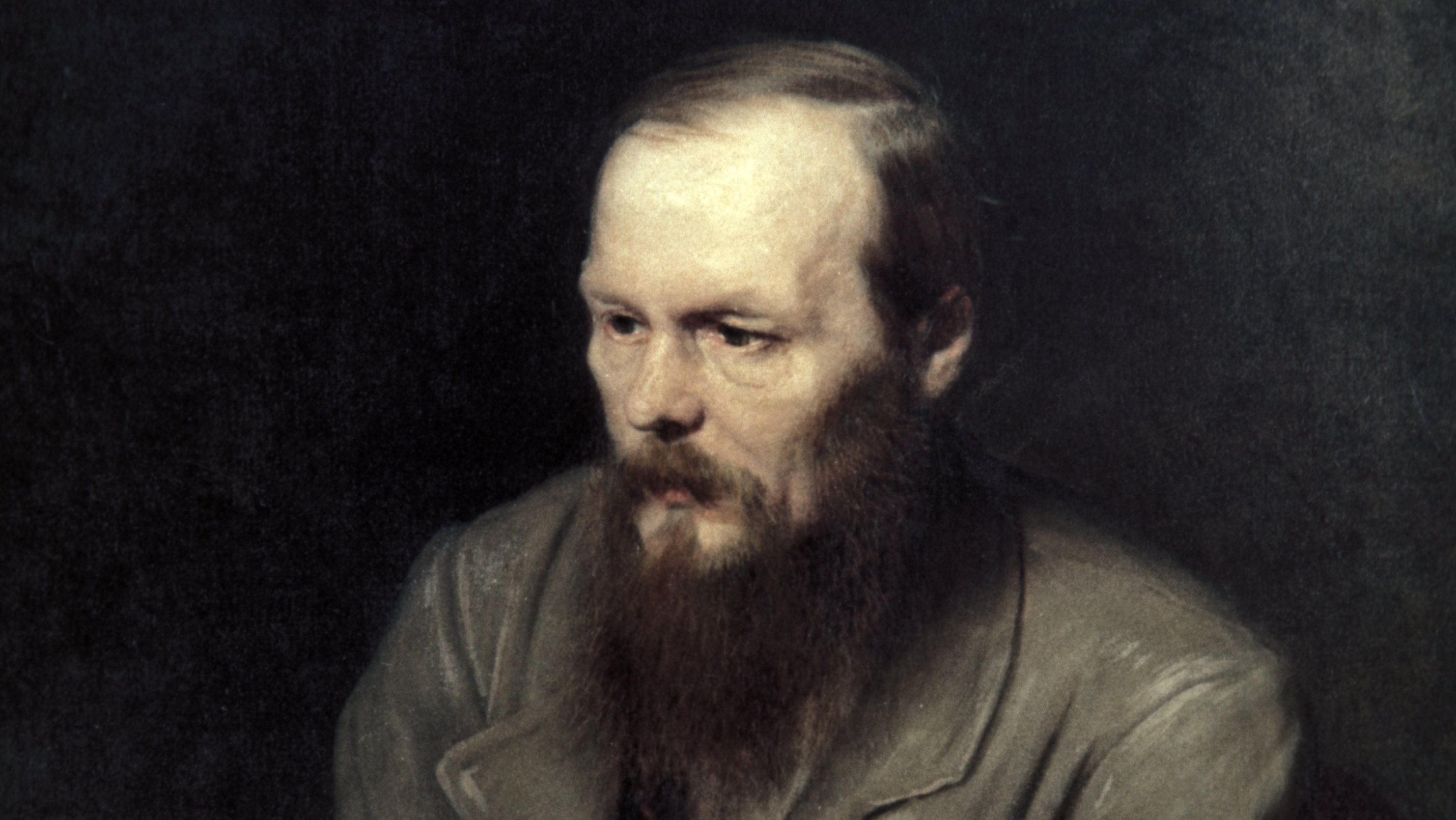 A portrait painting of writer fyodor dostoyevsky by vasily perov, 1872.