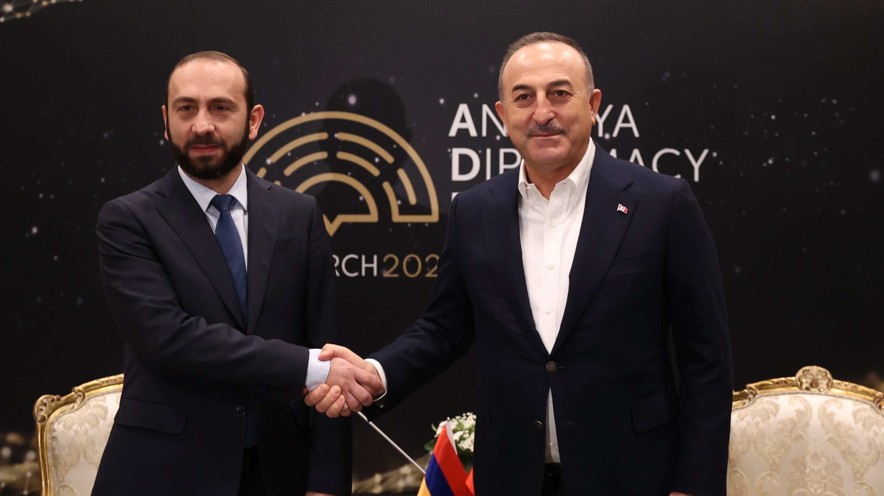 Turkish Foreign Minister Mevlut Cavusoglu Meets Armenian Counterpart Ararat Mirzoyan
