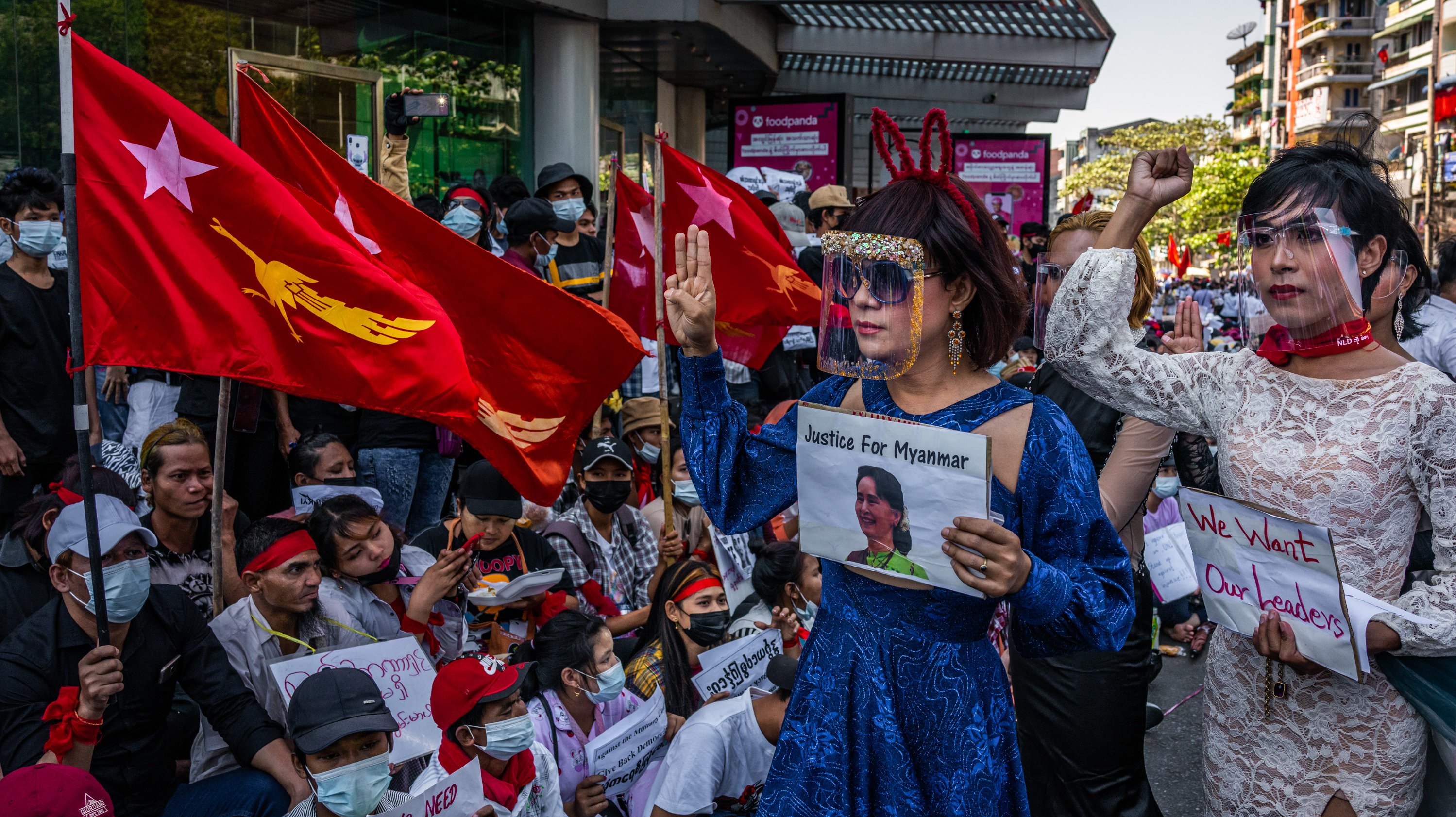 Protesters Take To Yangon&#039;s Streets Despite Martial Law