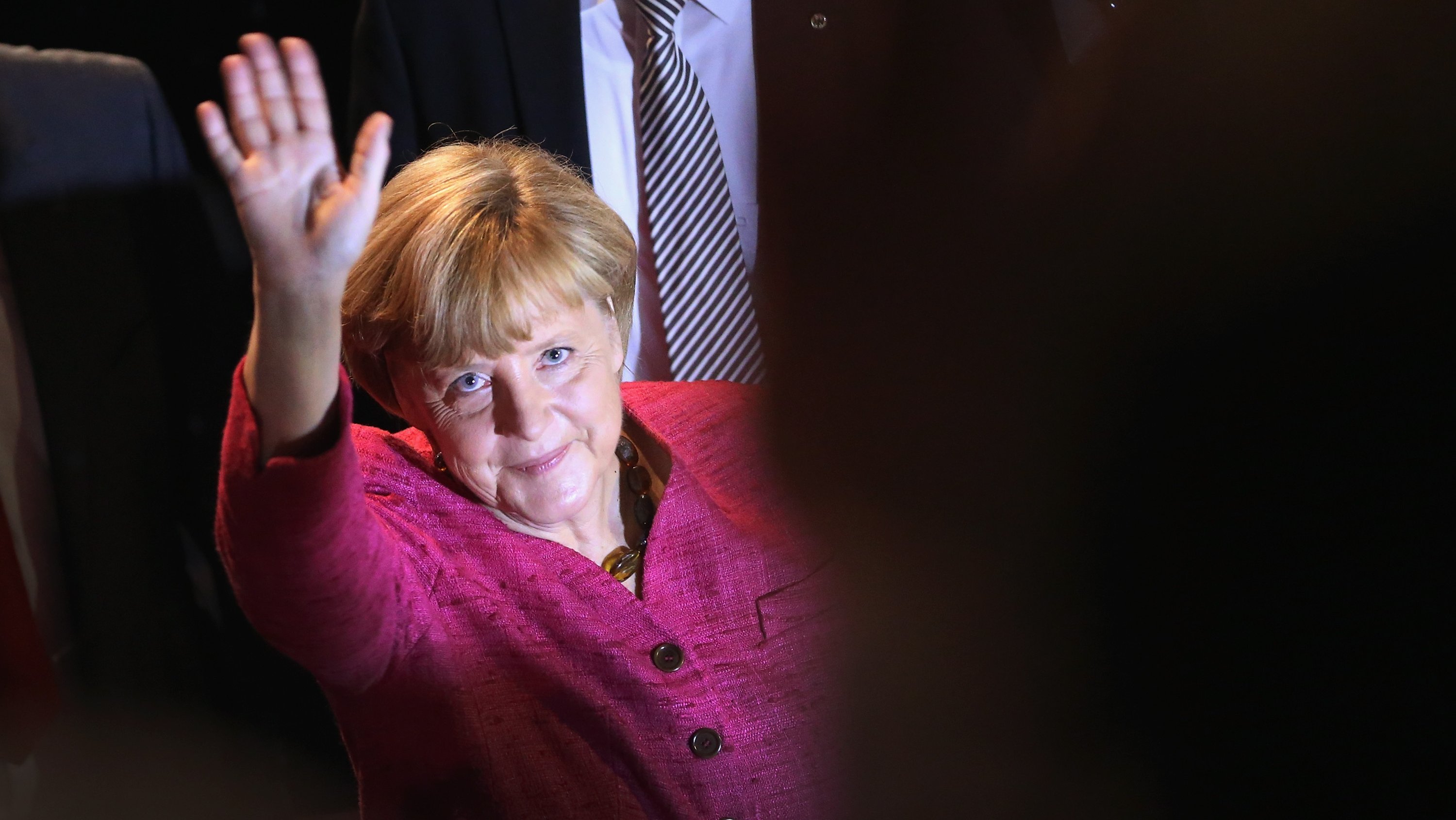 Angela Merkel Campaigns In Berlin