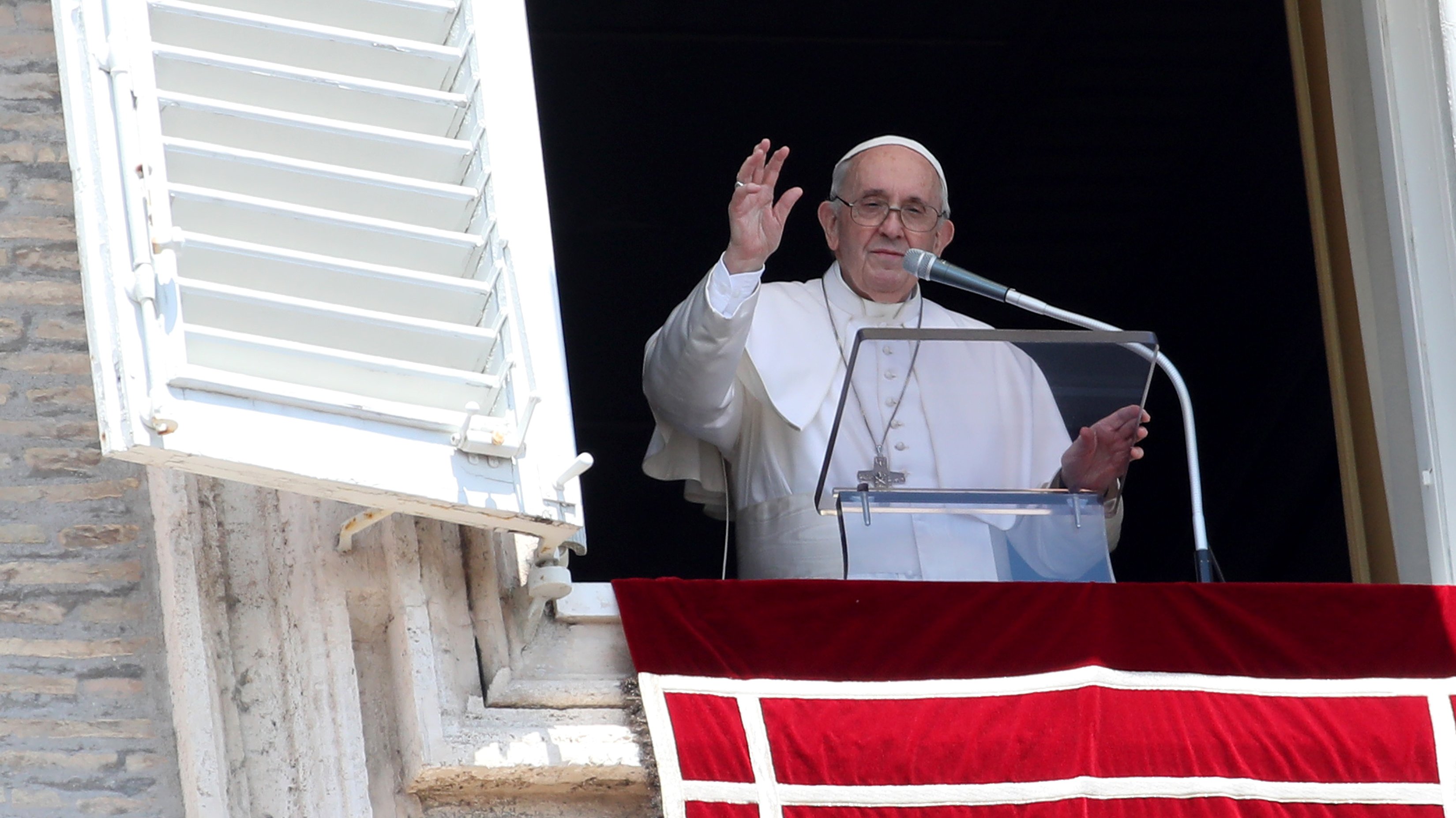 Pope Francis Delivers His Angelus Blessing