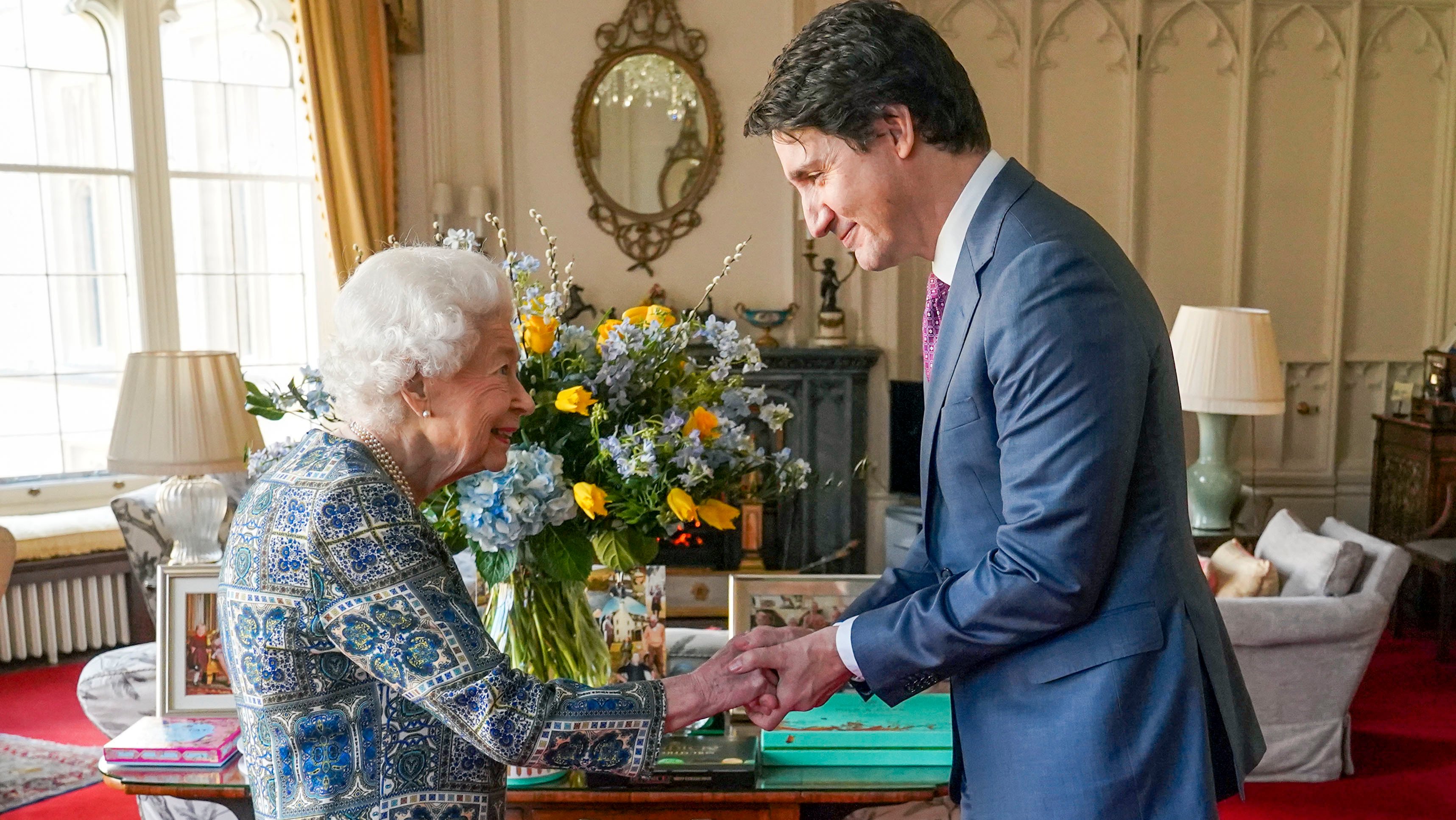 Queen Elizabeth II Receives Canadian Prime Minister Justin Trudeau At Windsor Castle