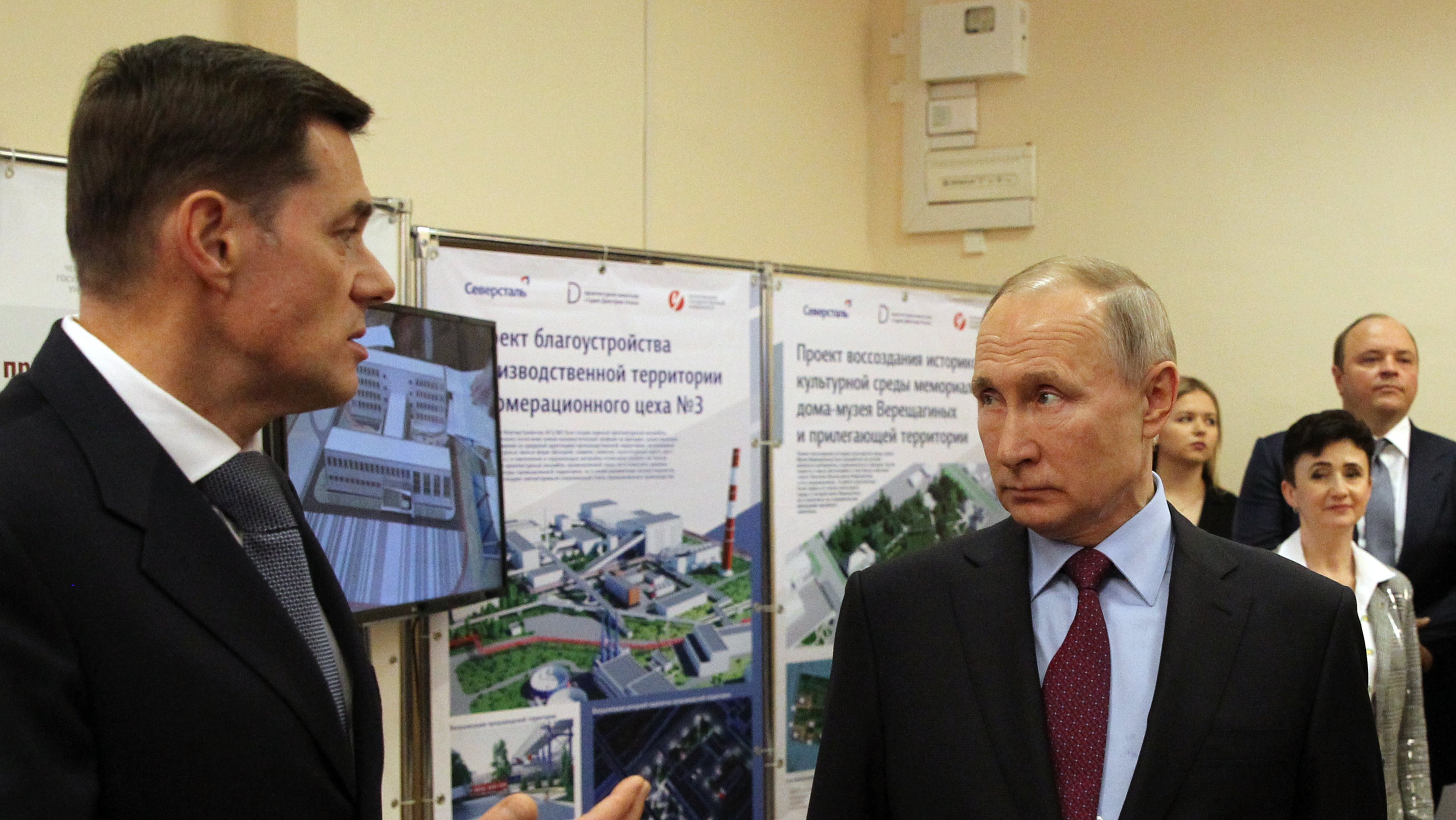 Russian President Vladimir Putin visits Cherepovets
