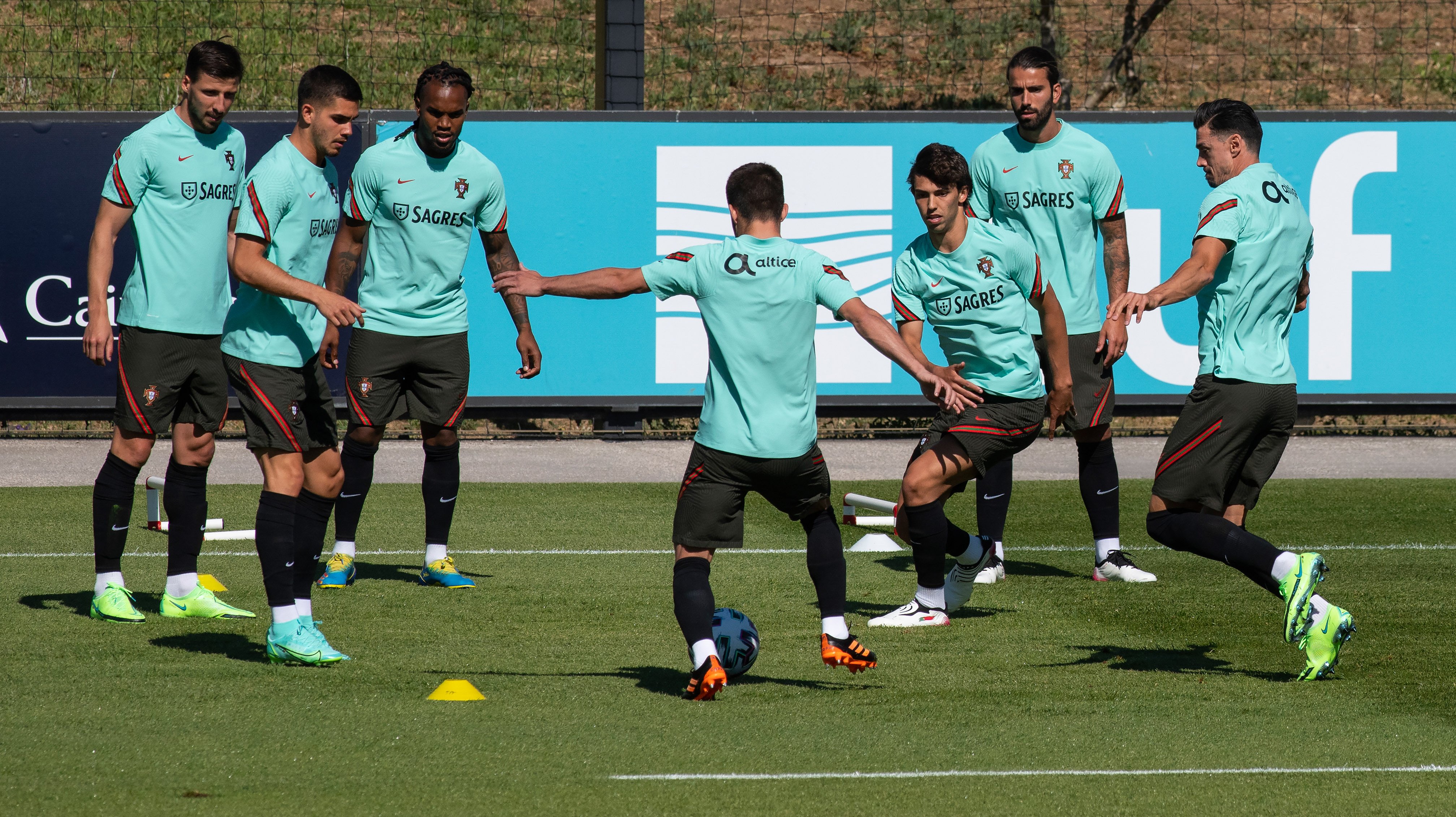 Portugal team players in action during the training session
