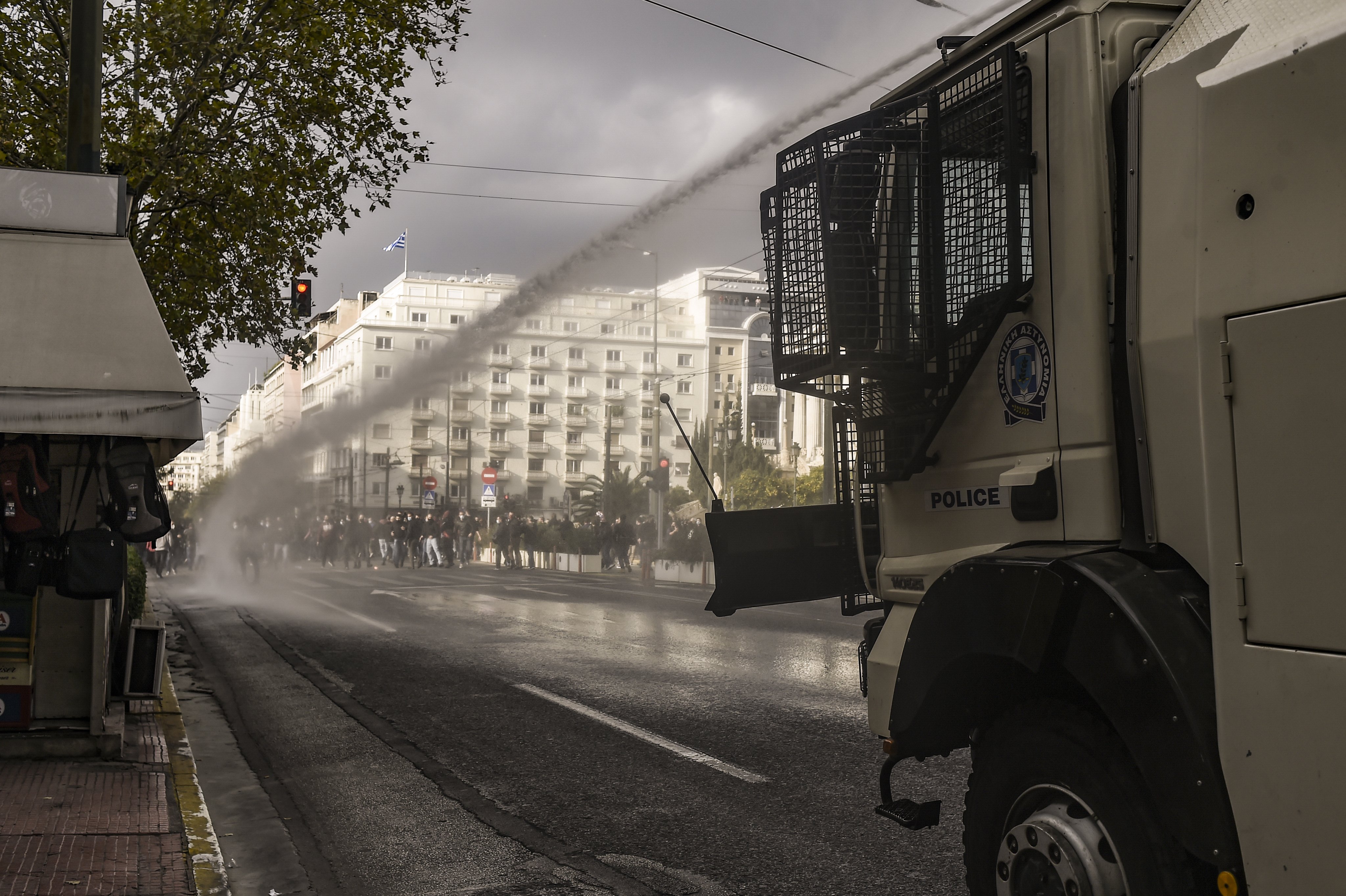 Police intervention to the 47th anniversary of Athens Polytechnic uprising demo in Athens