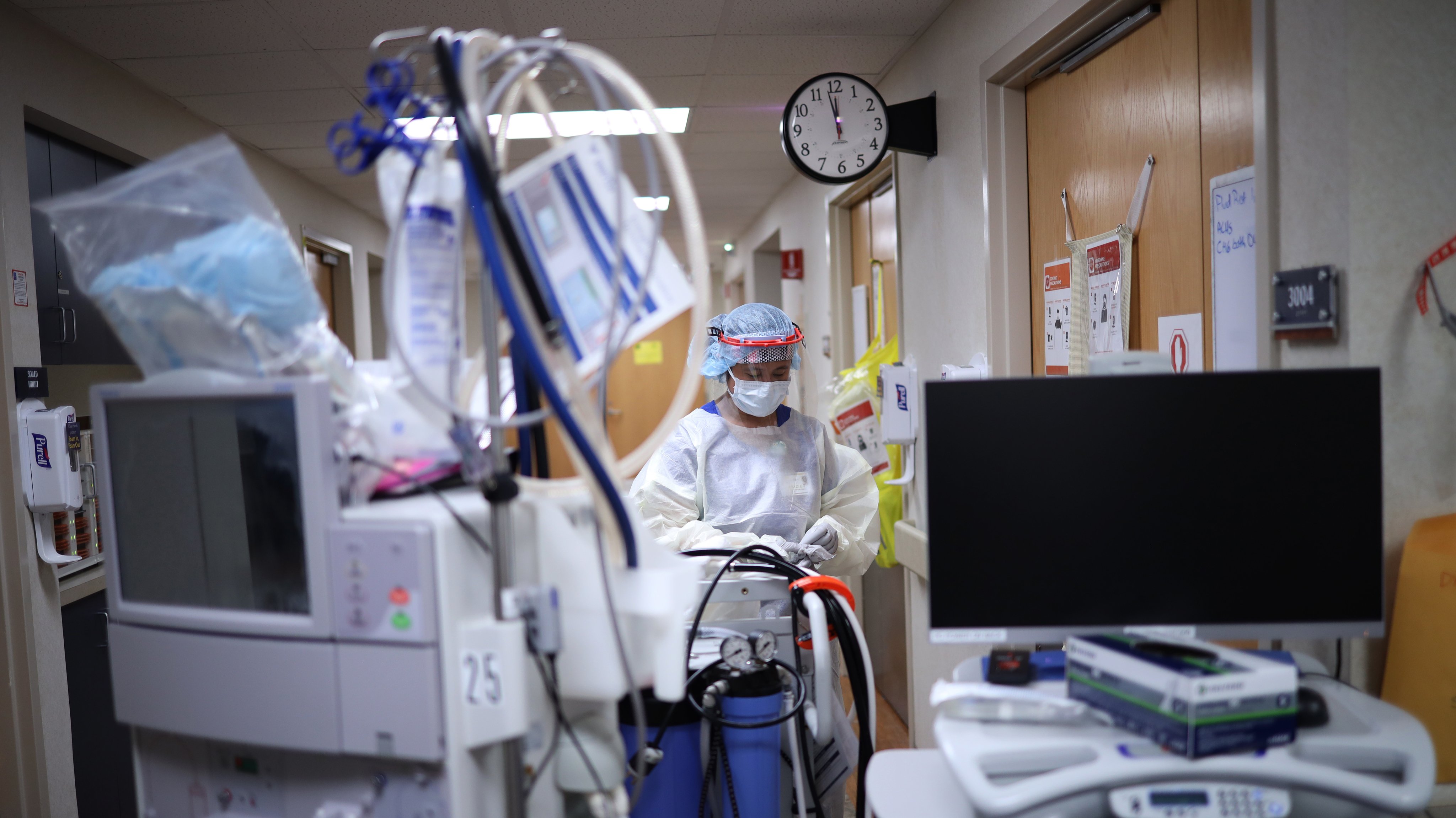 Health Care Professionals Work On The Frontlines Of COVID-19 Pandemic In Maryland Hospital
