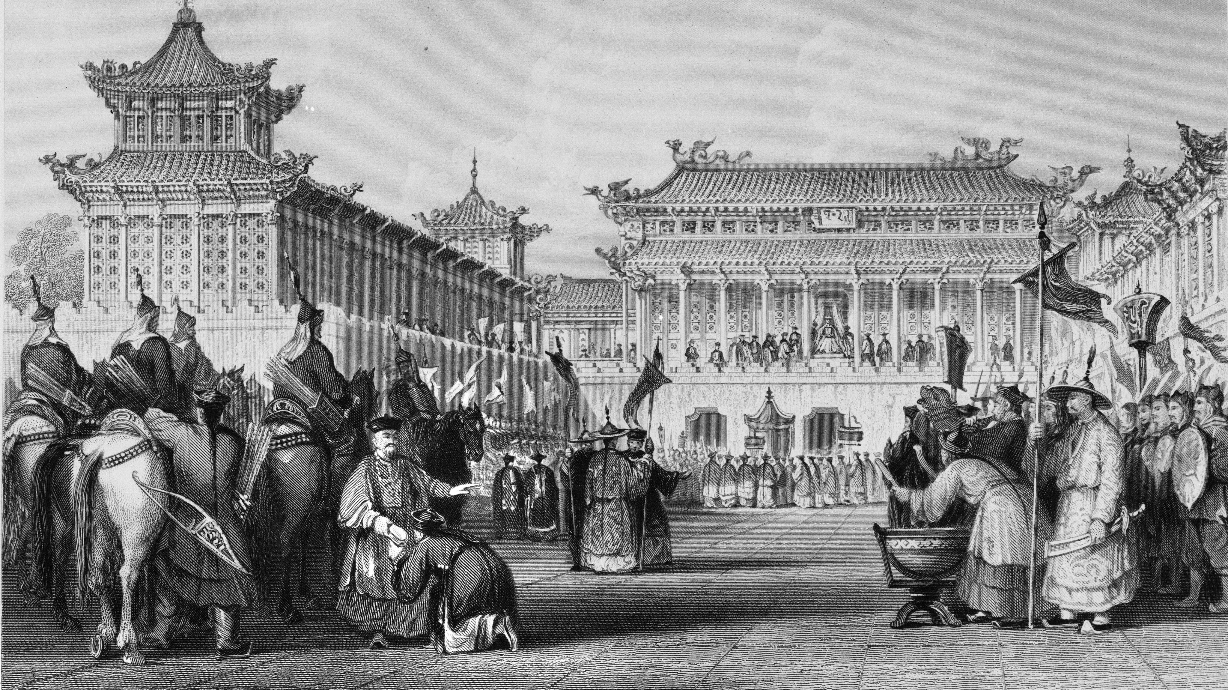 Beijing (China). The emperor Tao-Kouang passing in