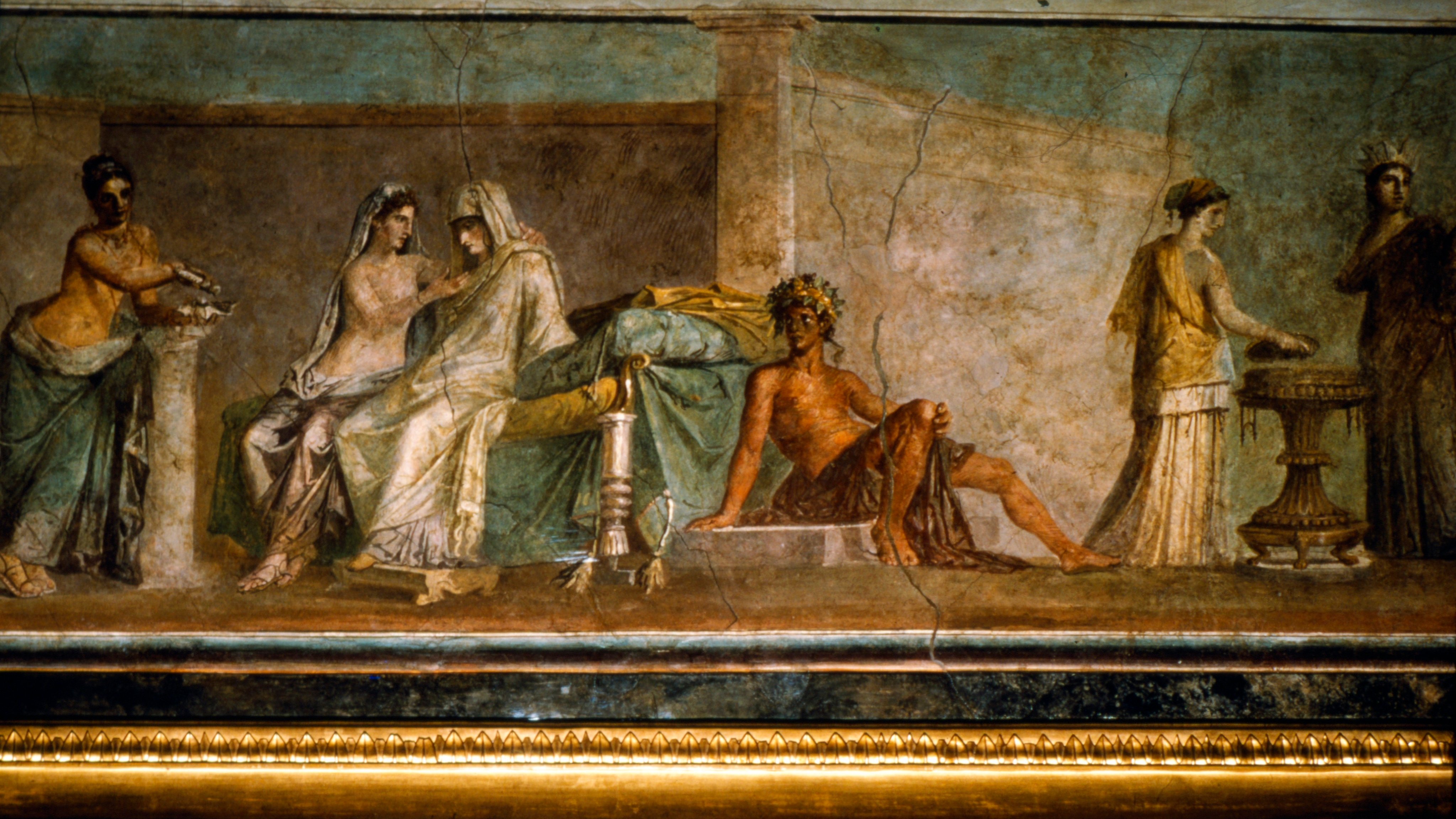 Roman Wall Painting Of Aldobrandini Wedding From Villa Of The Esquiline,