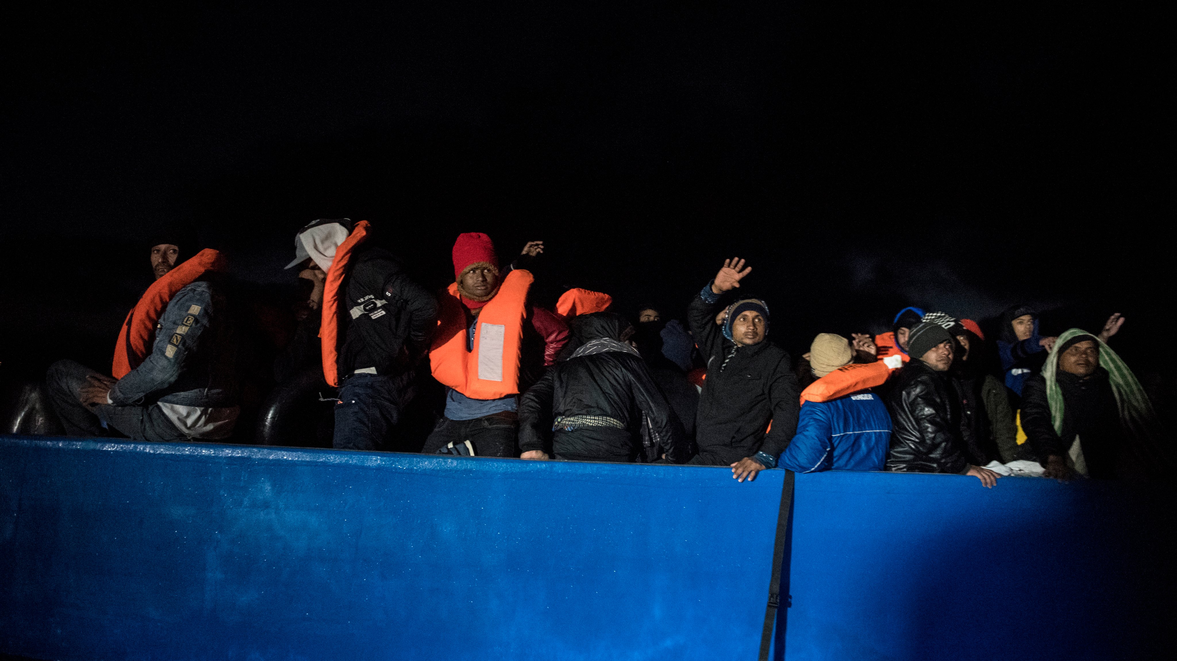 Migrants Rescued By NGO During Sea Crossing In Mediterranean