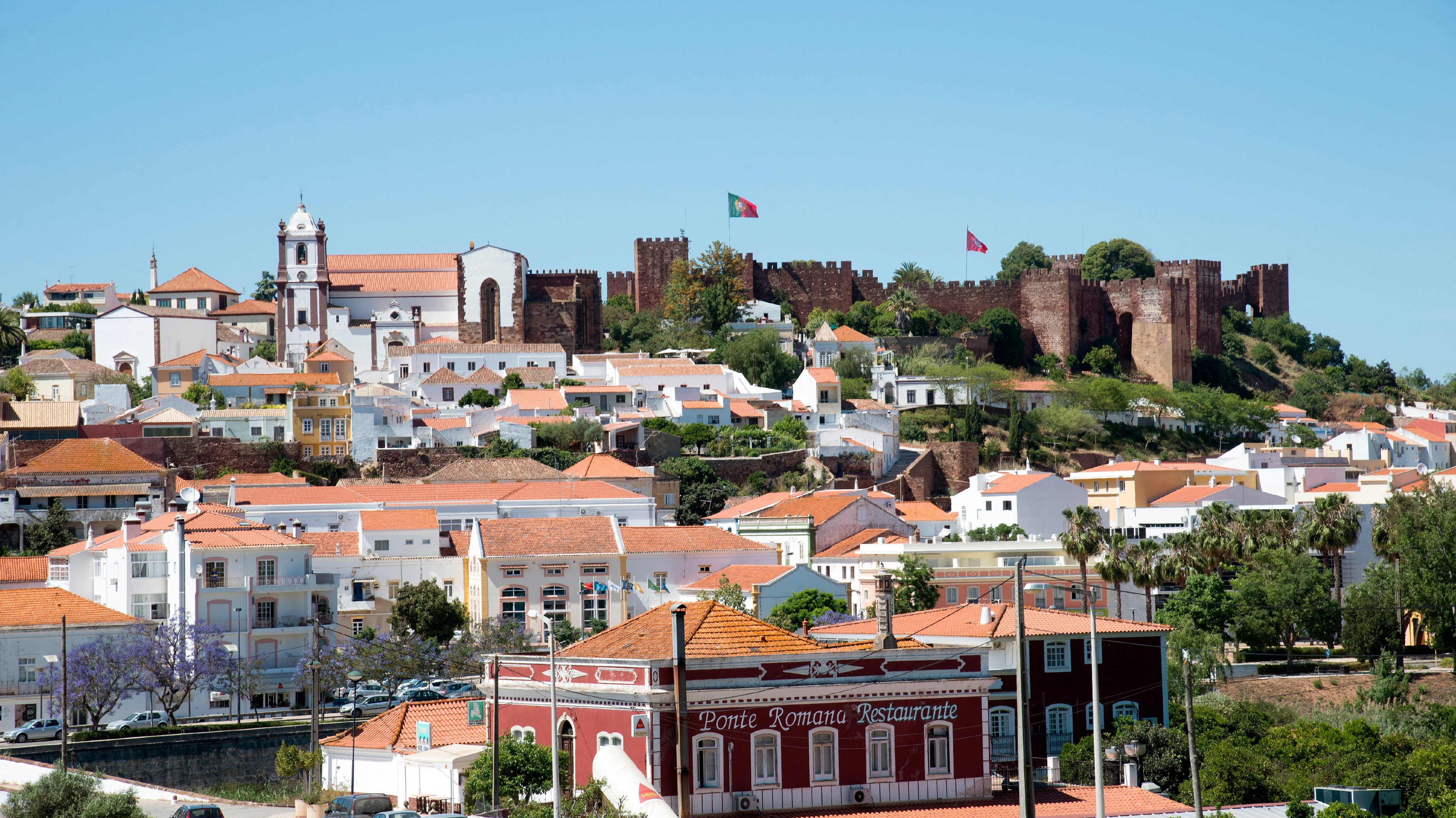 Castle of Silves on a hilltop on the Algarve Portugal