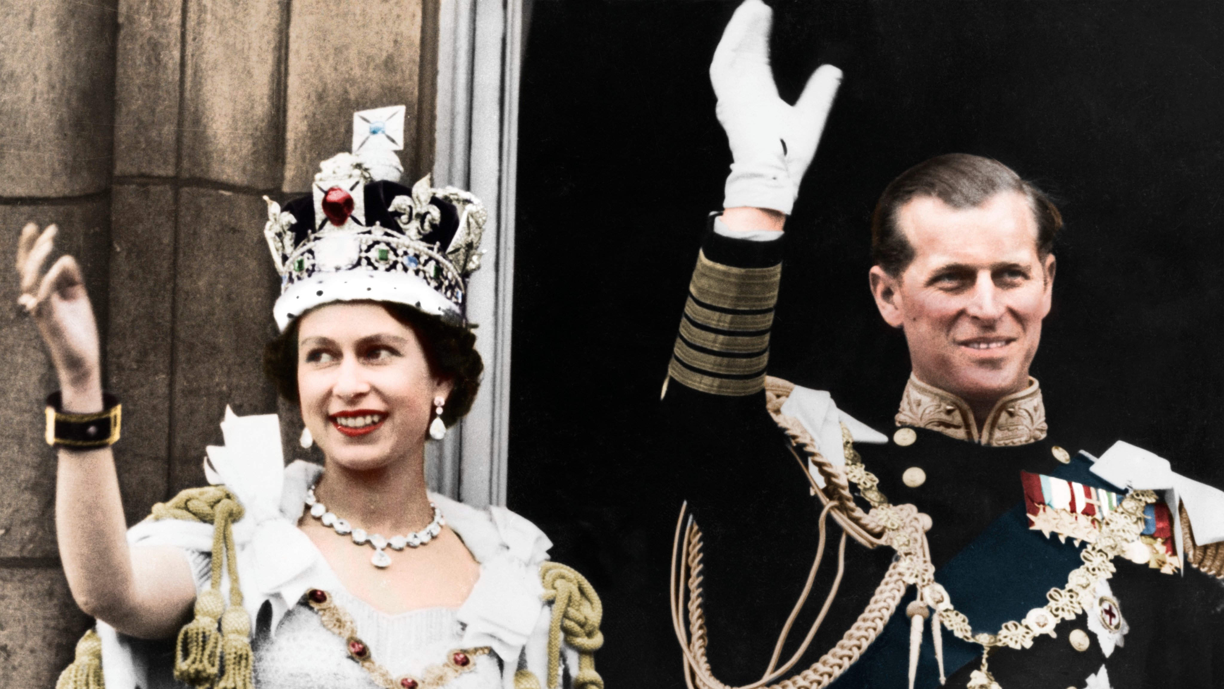 Queen Elizabeth Ii And The Duke Of Edinburgh On Their Coronation Day