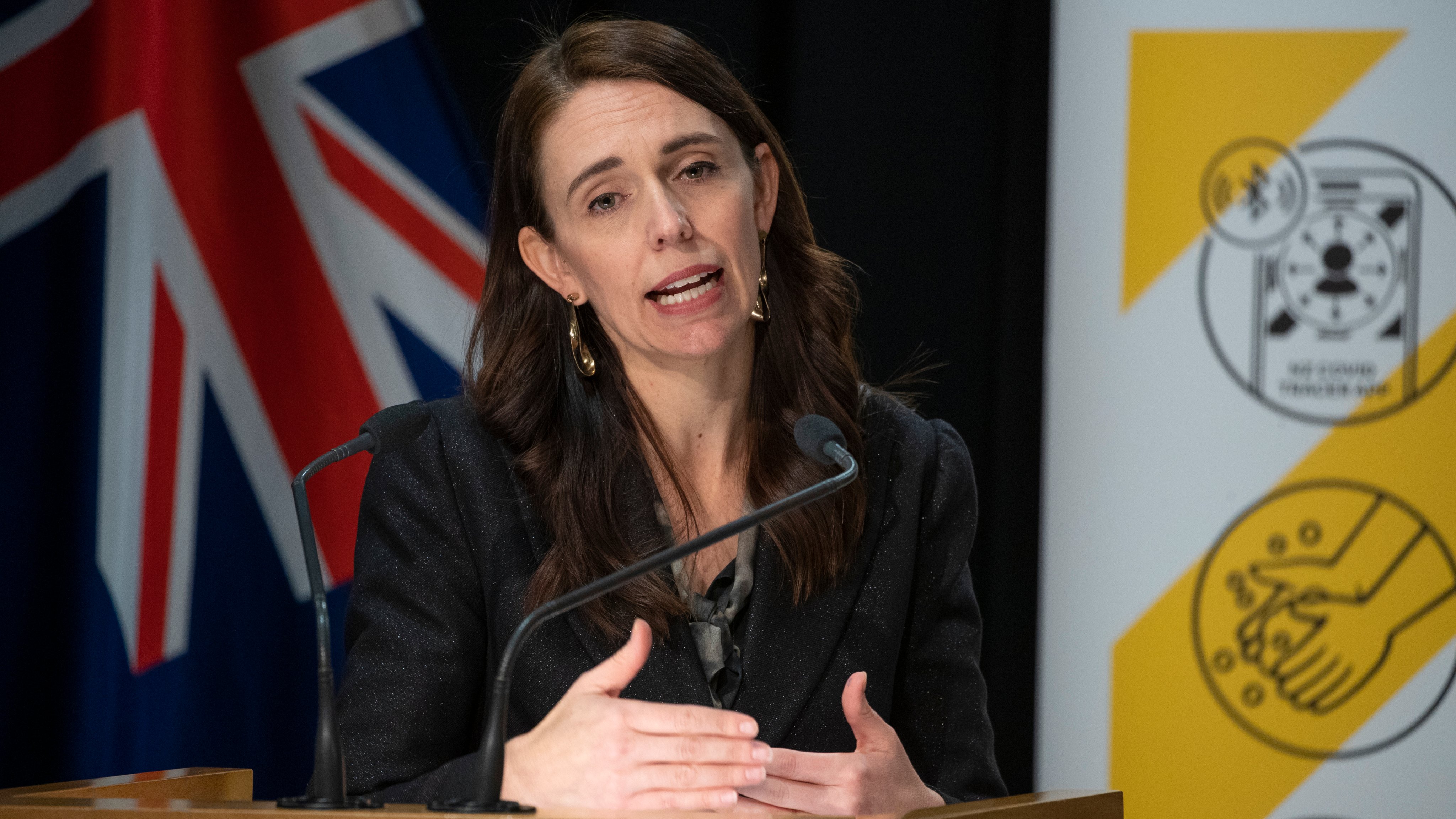 Prime Minister Jacinda Ardern Gives COVID-19 Update As Lockdown Restrictions Are Reimposed Across New Zealand