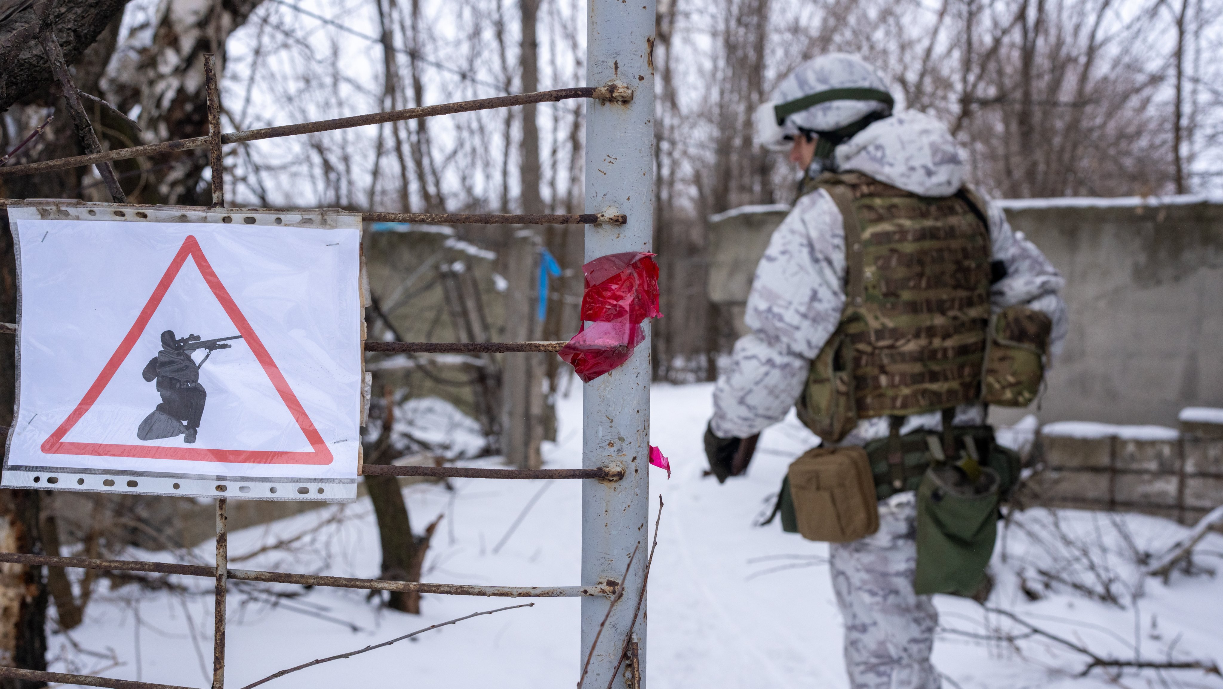 Soldados ucranianos prepararam-se para uma invasão russa