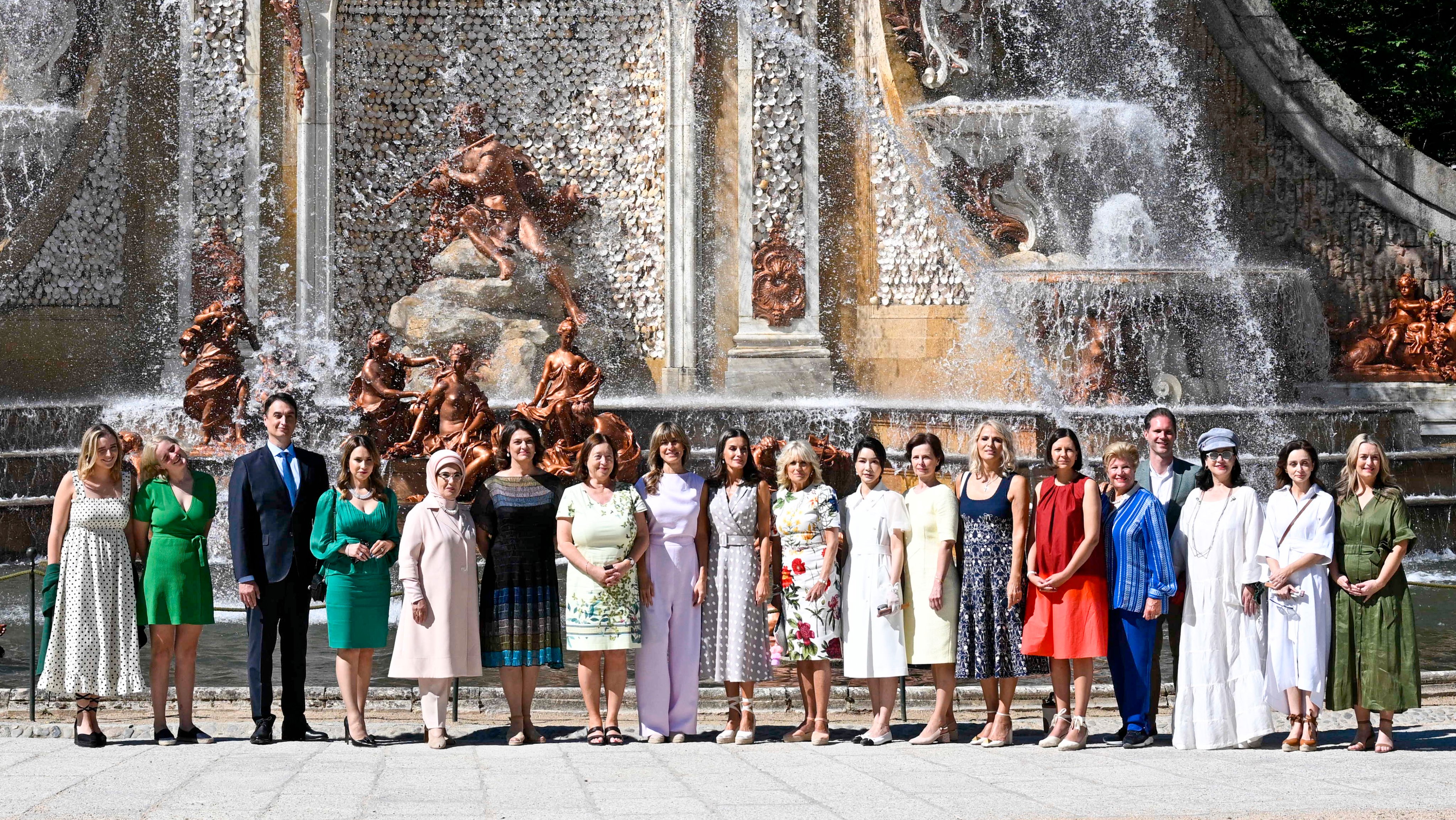Queen Letizia Hosts Meeting With First Ladies During NATO Summit