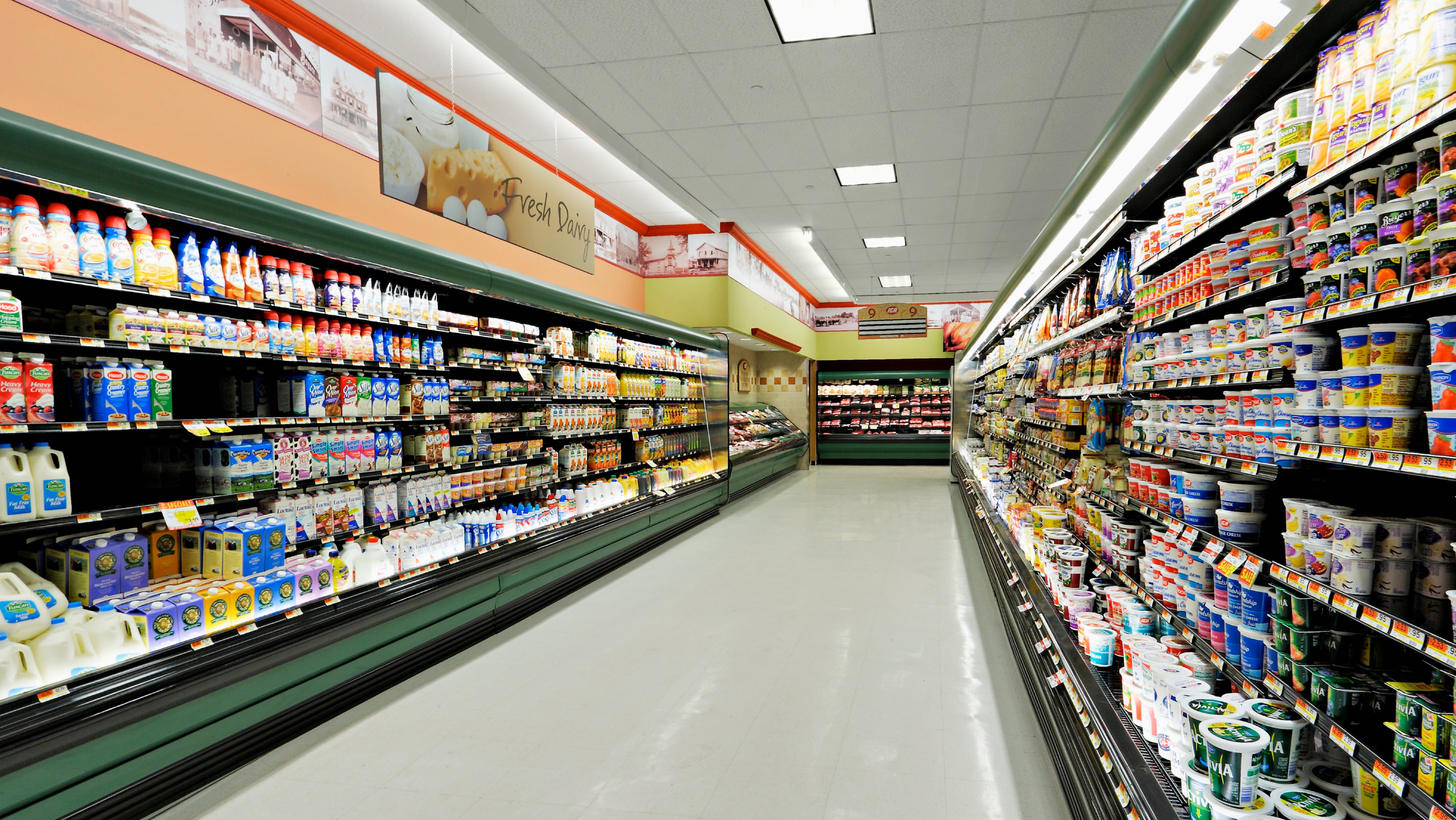 Supermarket aisle at IGA supermarket