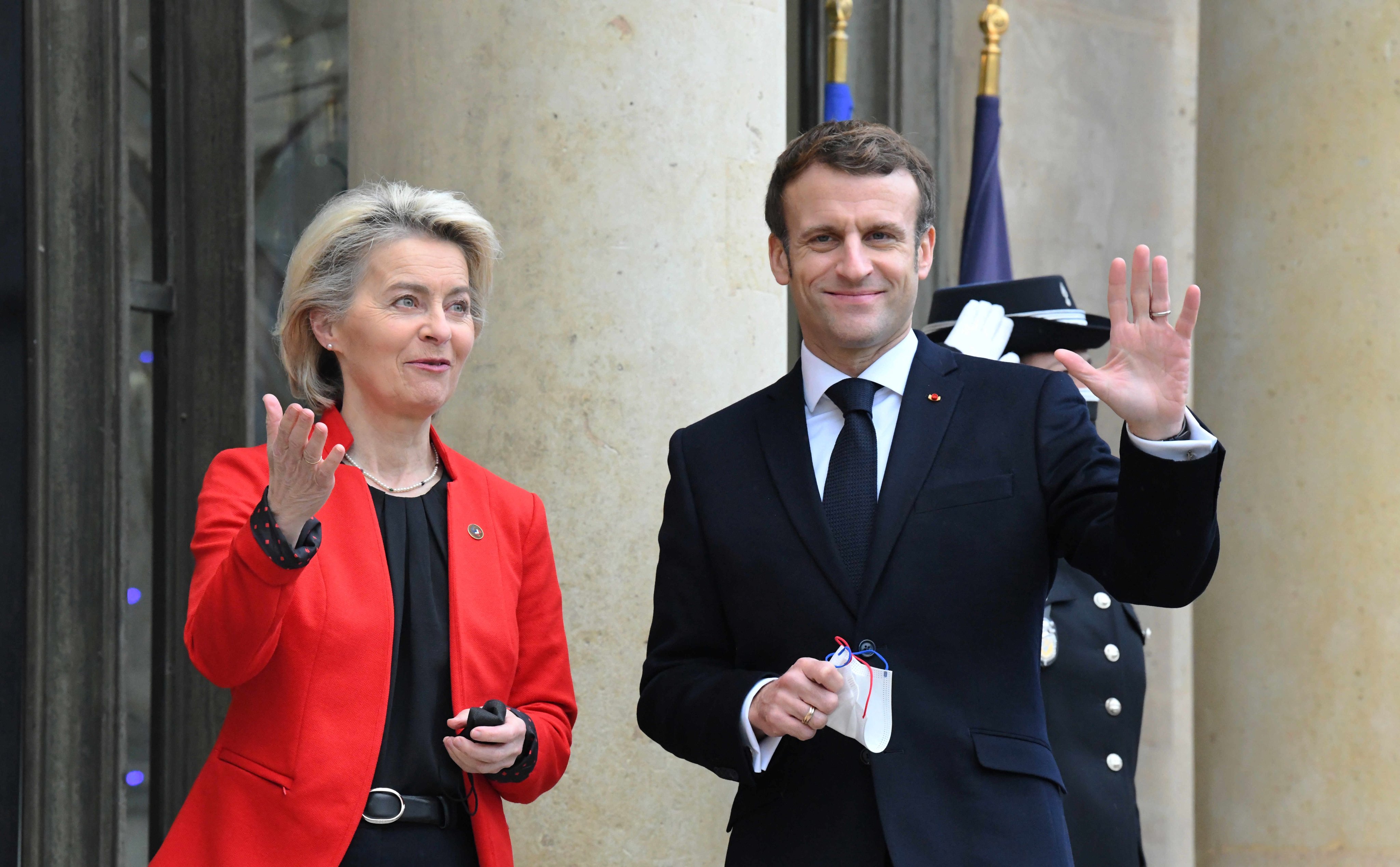 Emmanuel Macron Meets With Ursula von der Leyen In Paris