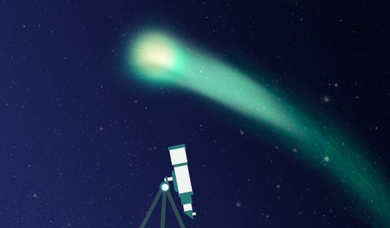 Olhando para cima serÃ¡ possÃ­vel ver o cometa esverdeado a viajar para noroeste - @ Andreia Reisinho Costa
