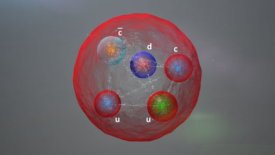 IlustraÃ§Ã£o do que pode ser uma partÃ­cula com cinco quarks - LHCb