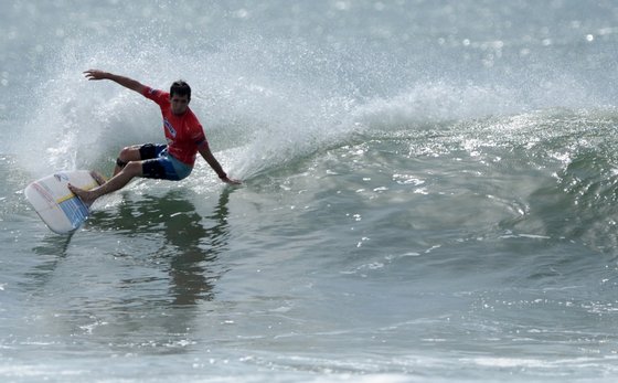 Harley Ingleby of Australia  surfs a wave during an international surfing event at Sri Lanka's eastern coastal resort of Arugam bay on September 4, 2011. With surfers from the UK, USA, Hawaii, Netherlands, South Africa, France, Japan and Brazil the competition aims to promote the country's east, which was once plagued by the Tamil rebellion, as a major tourist attraction. AFP PHOTO/ Ishara S.KODIKARA (Photo credit should read Ishara S.KODIKARA/AFP/Getty Images)