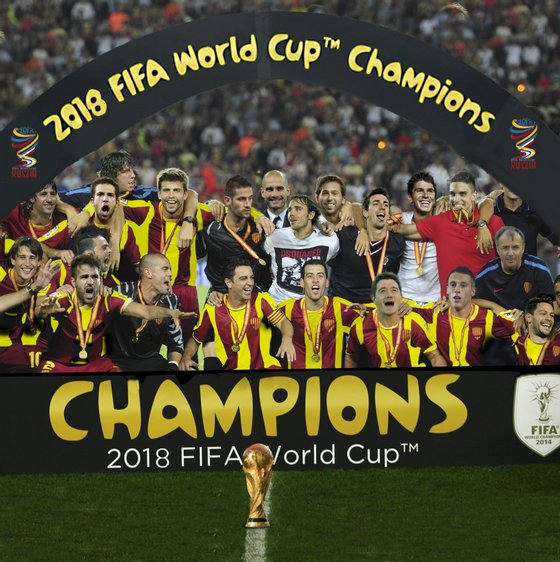 Germany players celebrate with their trophy after winning the 2014 World Cup final between Germany and Argentina at the Maracana stadium in Rio de Janeiro July 13, 2014. (Darren Staples/Reuters)