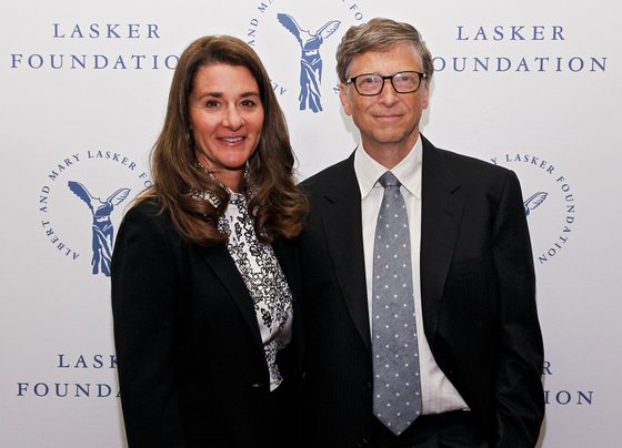 NEW YORK, NY - SEPTEMBER 20: Melinda Gates and Bill Gates of the Gates Foundation, winners of the Public Service Award, are seen during the The Lasker Awards 2013 on September 20, 2013 in New York City. (Photo by Brian Ach/Getty Images for The Lasker Foundation)